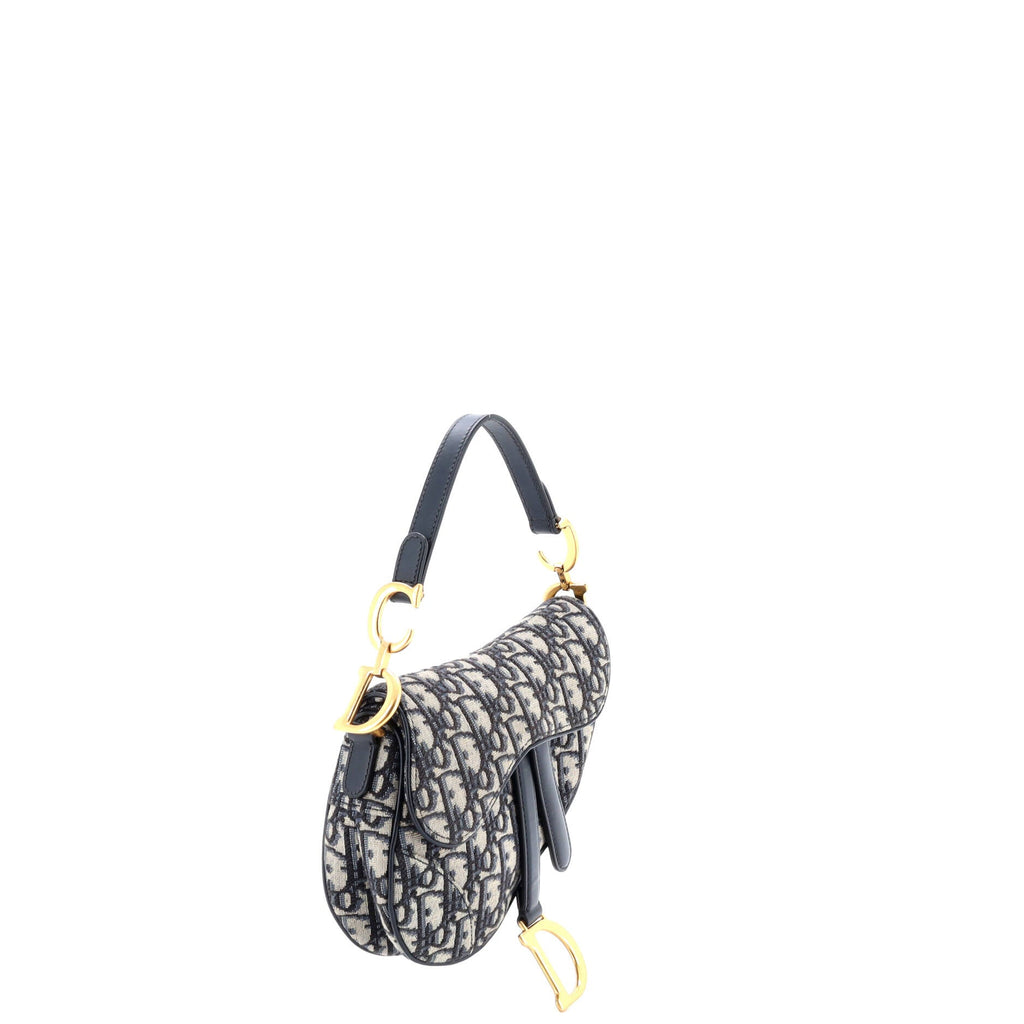 Saddle Handbag with Strap Oblique Canvas Mini