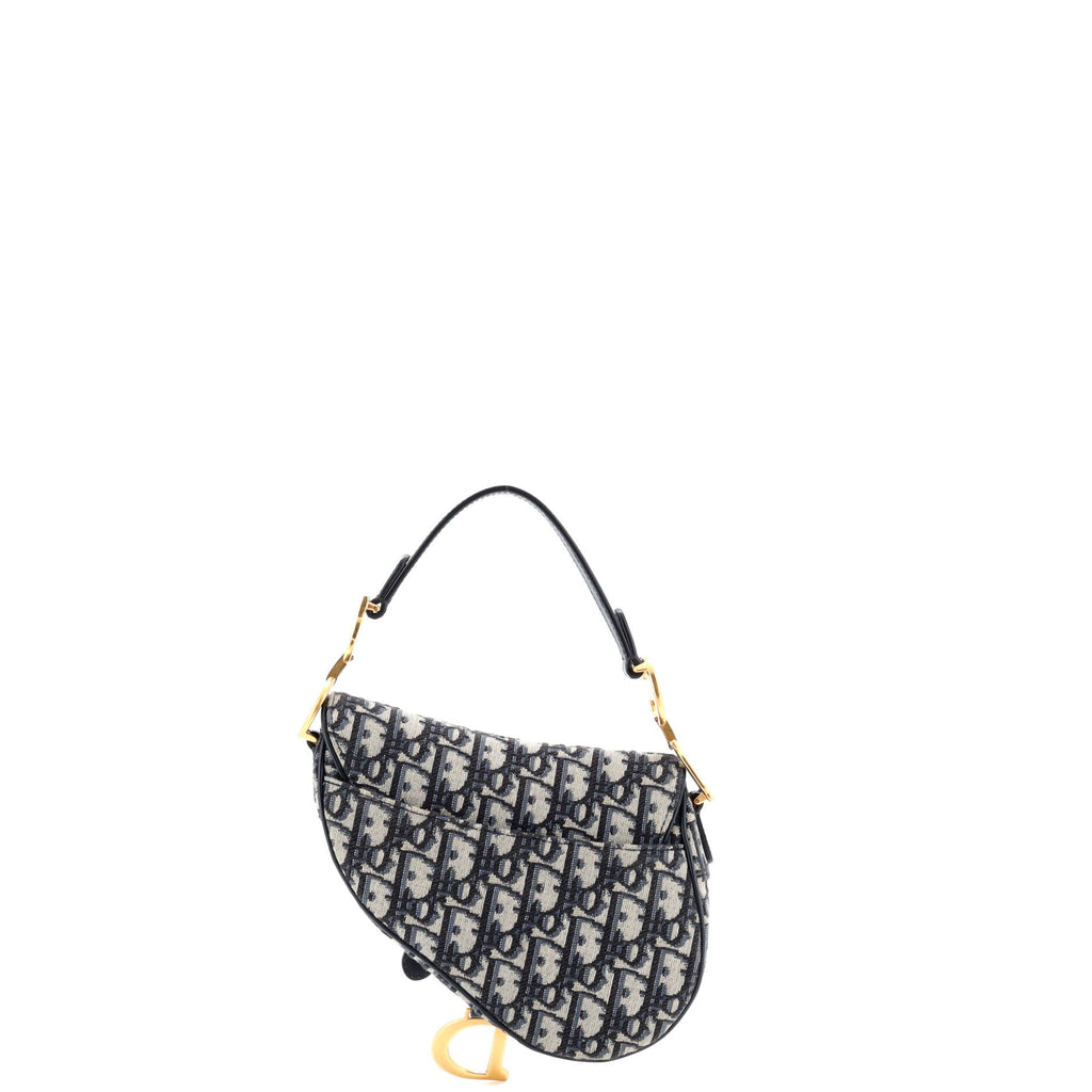 Saddle Handbag with Strap Oblique Canvas Mini
