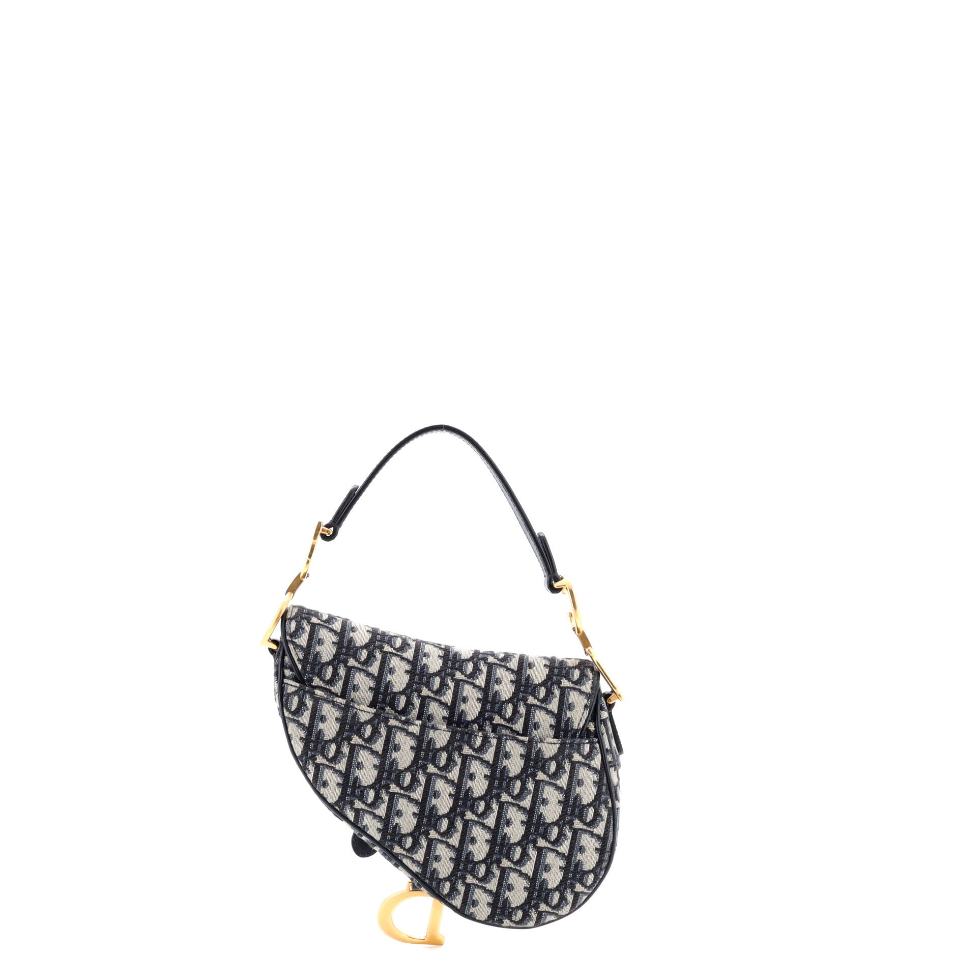 Saddle Handbag with Strap Oblique Canvas Mini