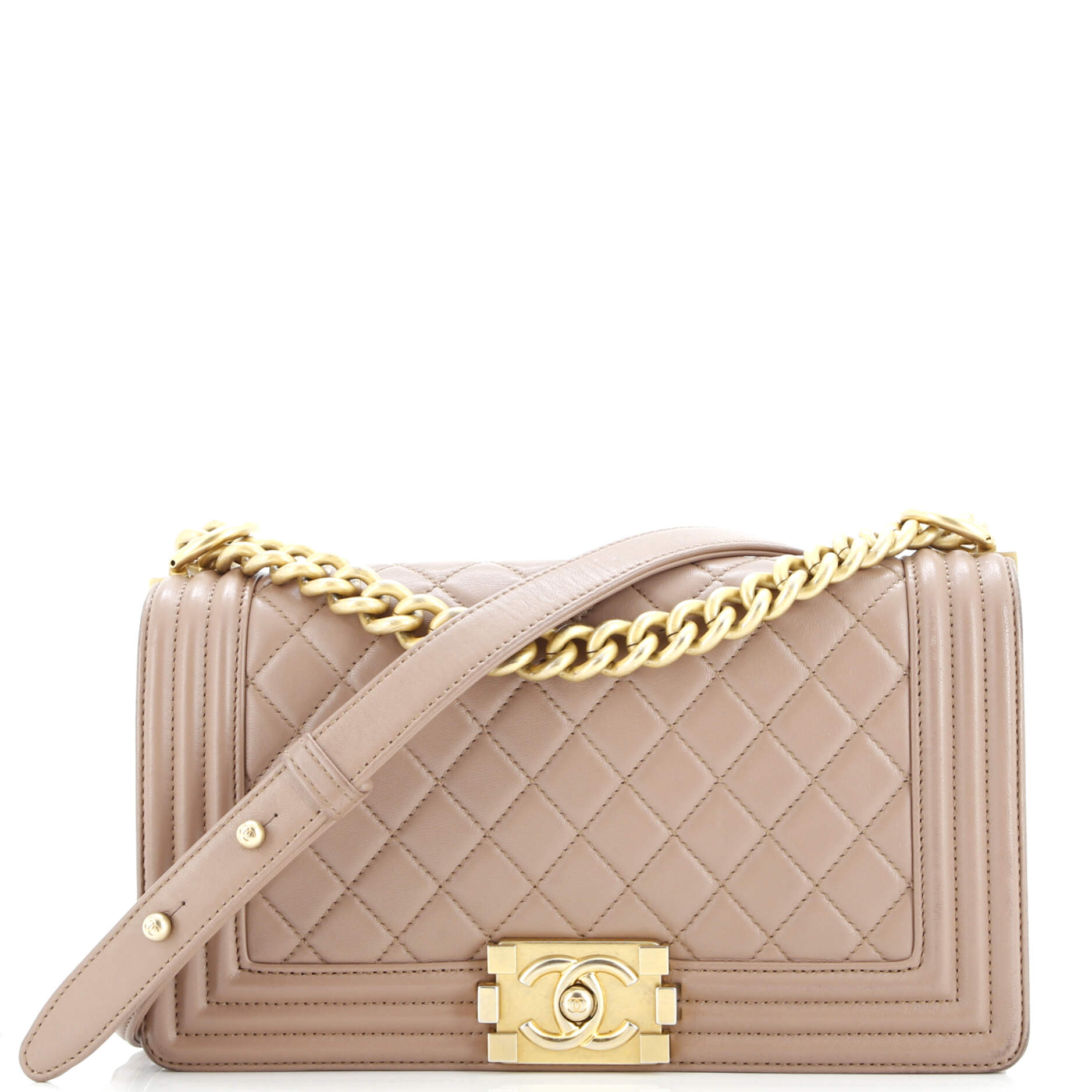 Boy Flap Bag Quilted Lambskin Old Medium