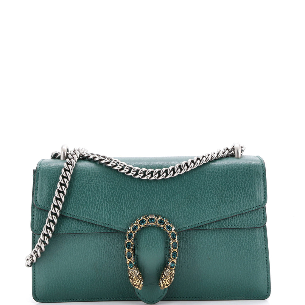 Dionysus Top Handle Chain Bag Leather with Crystals Small