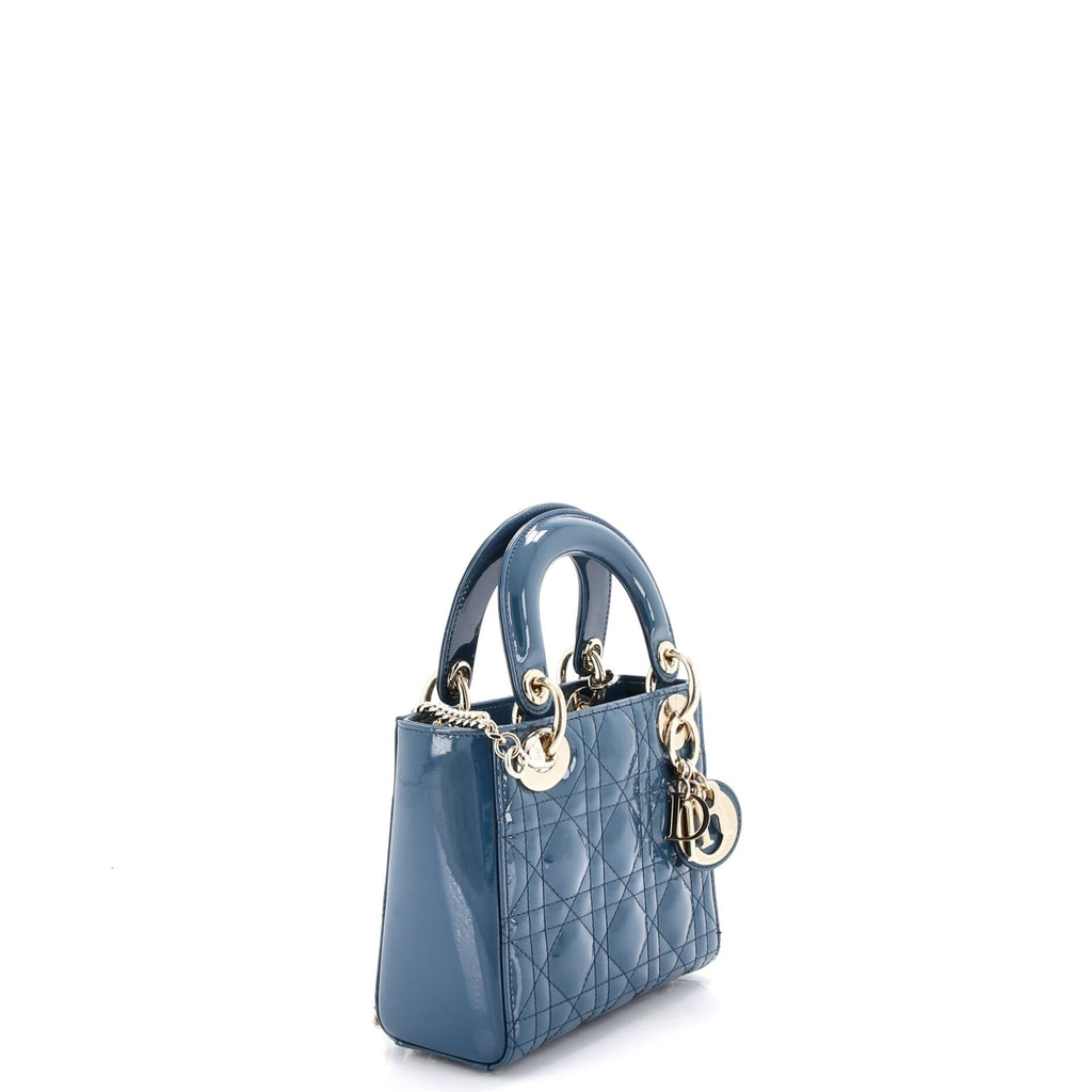Lady Dior Chain Bag Cannage Quilt Patent Mini