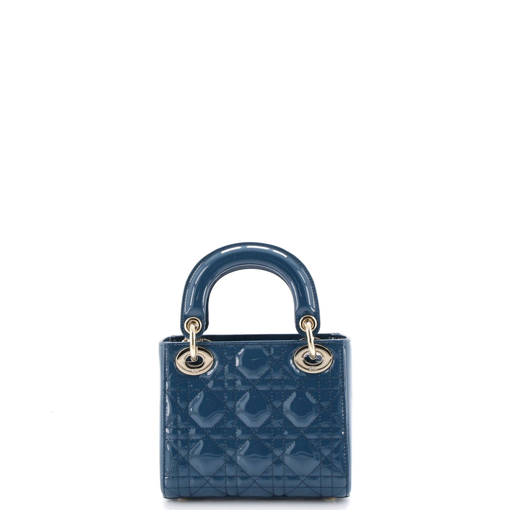 Lady Dior Chain Bag Cannage Quilt Patent Mini