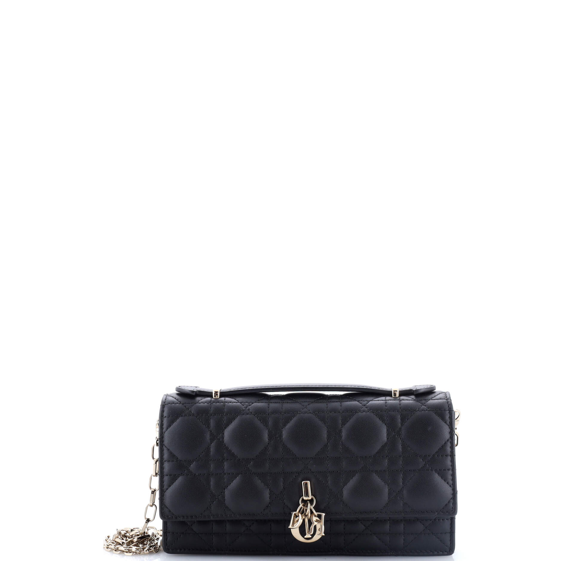 My Dior Top Handle Flap Bag Cannage Quilt Lambskin Mini