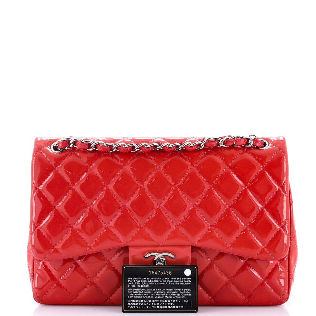 Classic Double Flap Bag Quilted Patent Jumbo