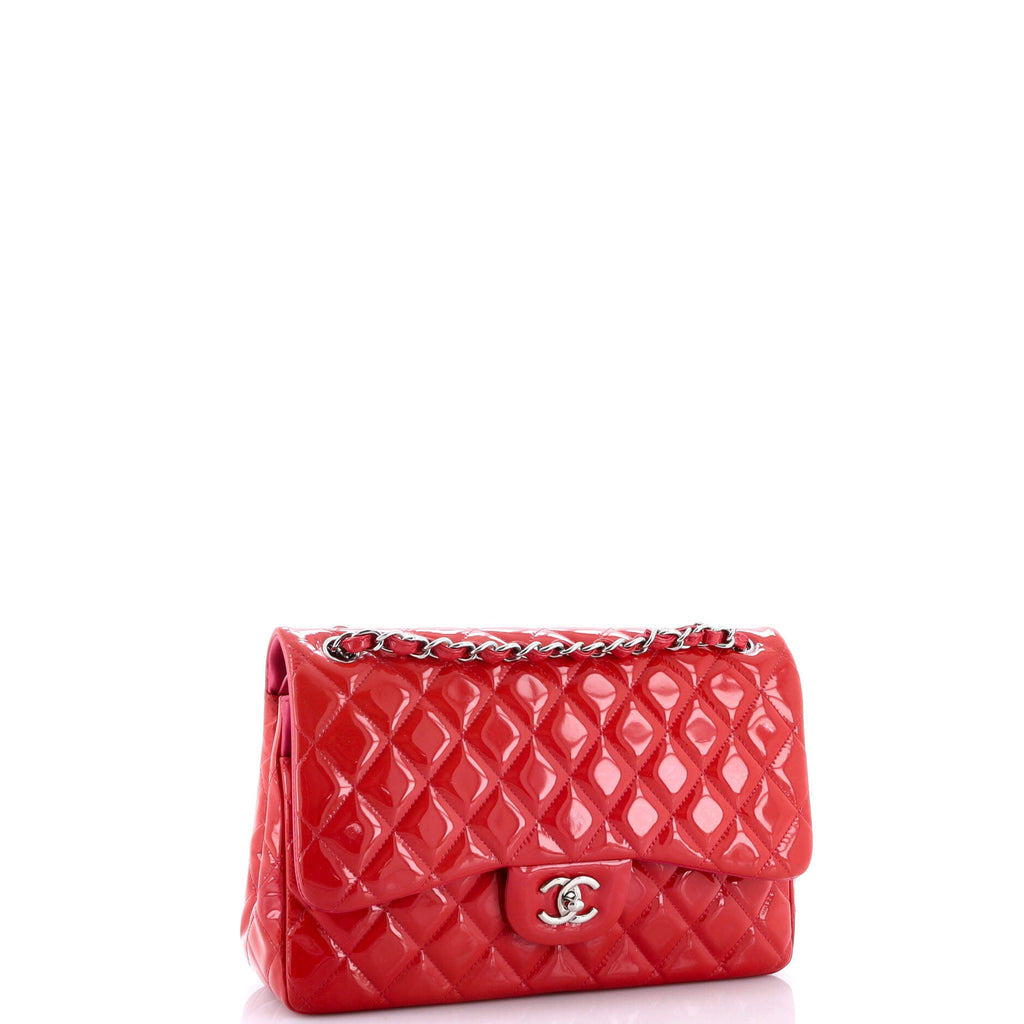 Classic Double Flap Bag Quilted Patent Jumbo
