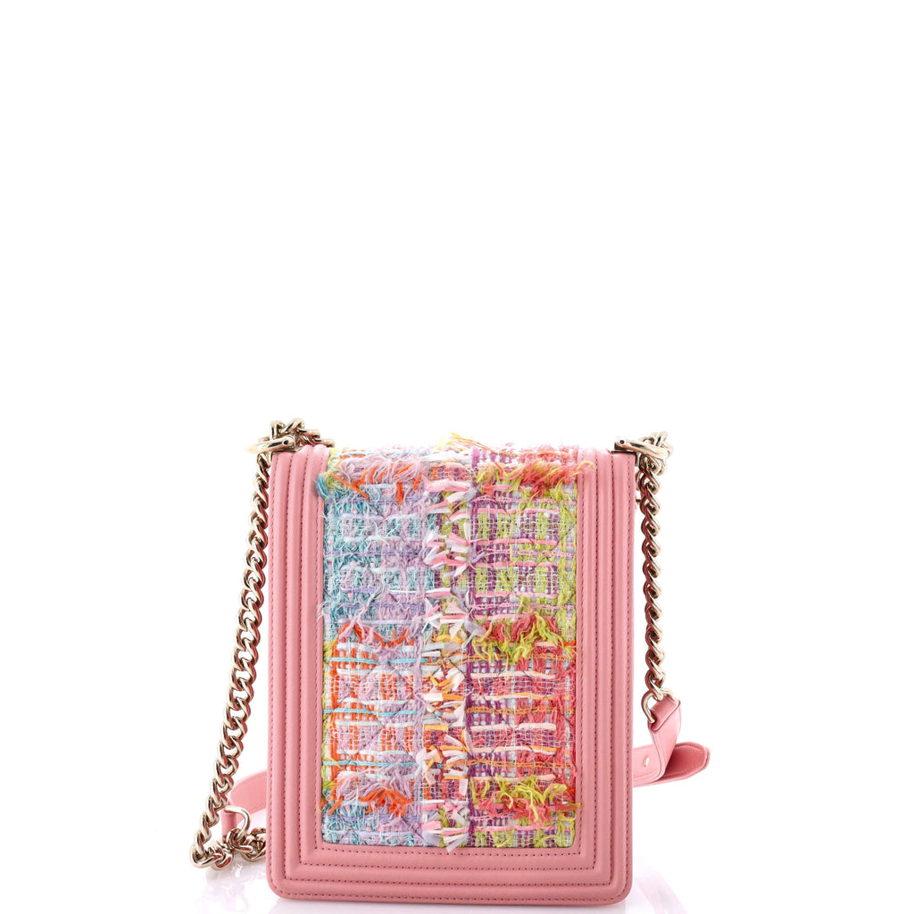 North South Boy Flap Bag Quilted Tweed Small