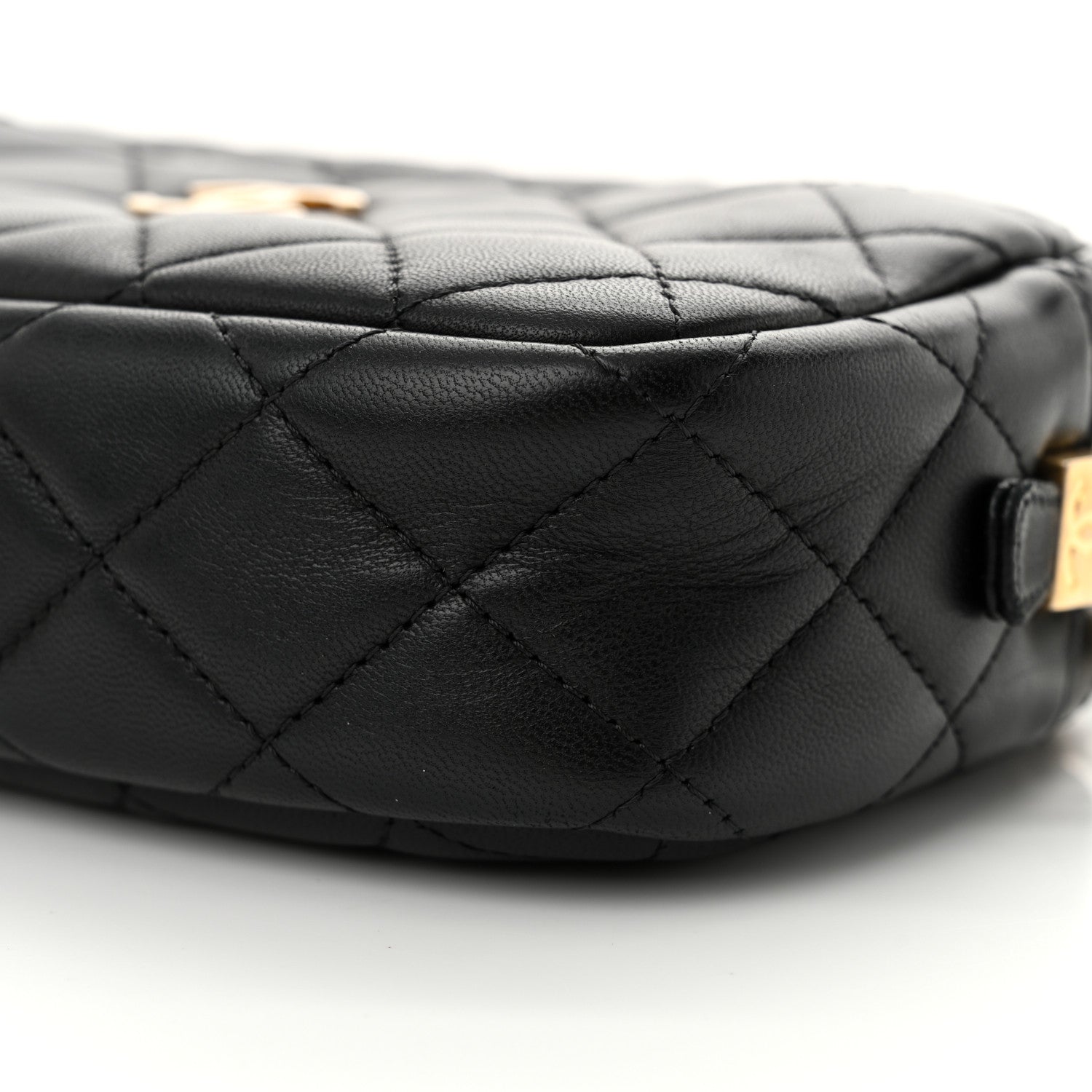 Lambskin Quilted Camera Bag Black