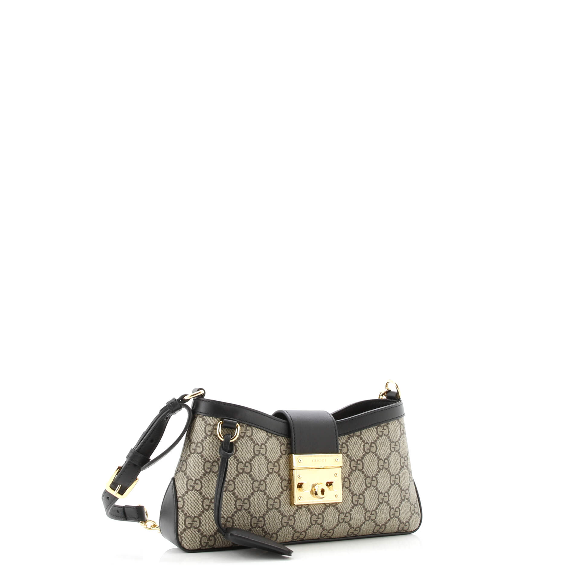 Padlock Chain Shoulder Bag GG Coated Canvas and Leather Small