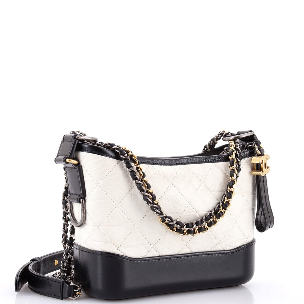Bicolor Gabrielle Hobo Quilted Aged Calfskin Small