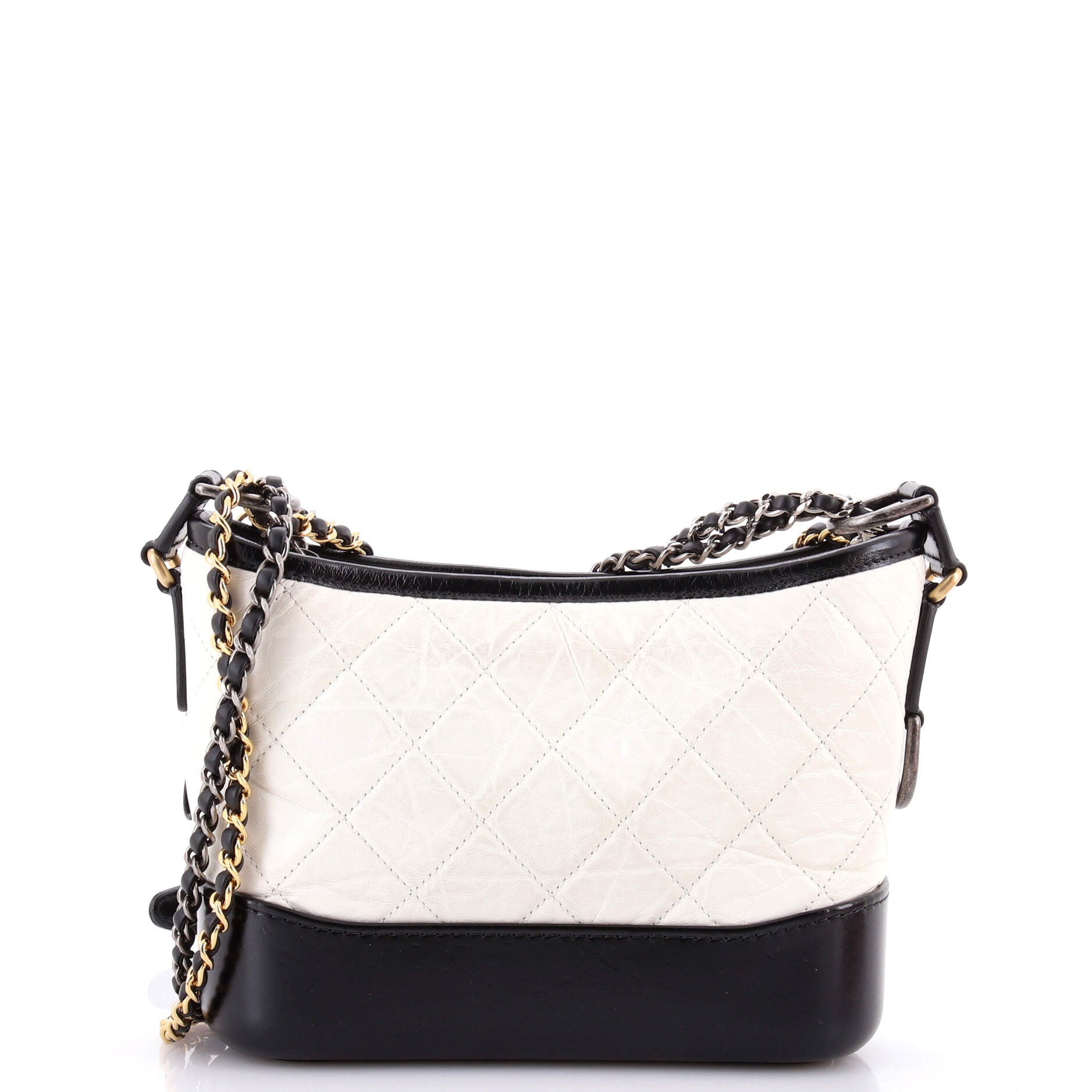 Bicolor Gabrielle Hobo Quilted Aged Calfskin Small