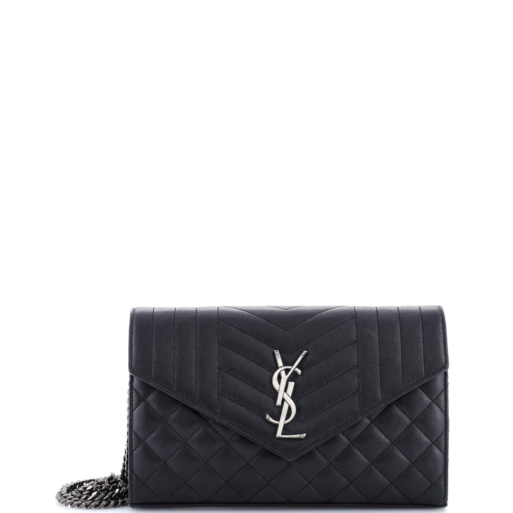Classic Monogram Chain Wallet Mixed Matelasse Leather Medium