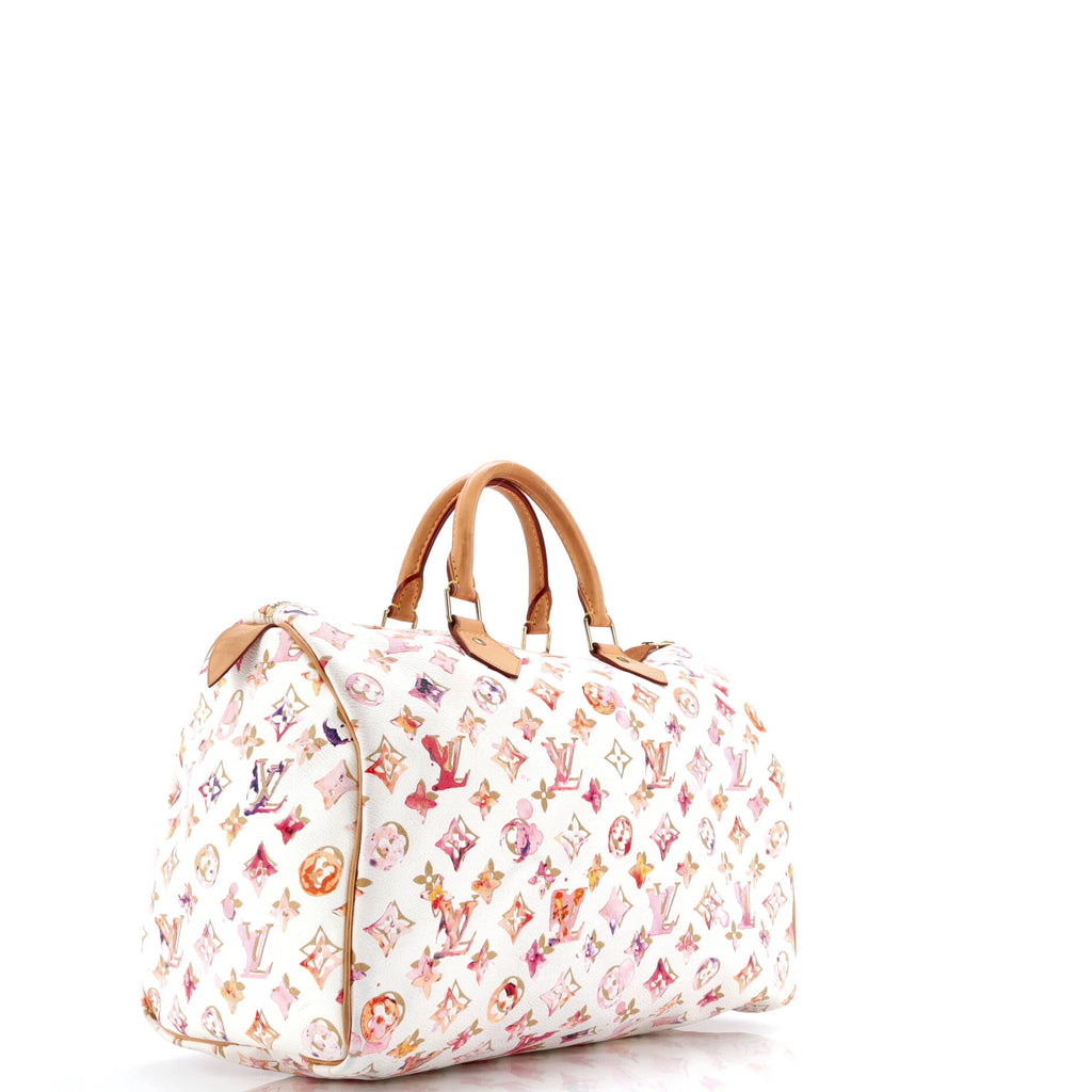 Speedy Handbag Monogram Watercolor Aquarelle 35