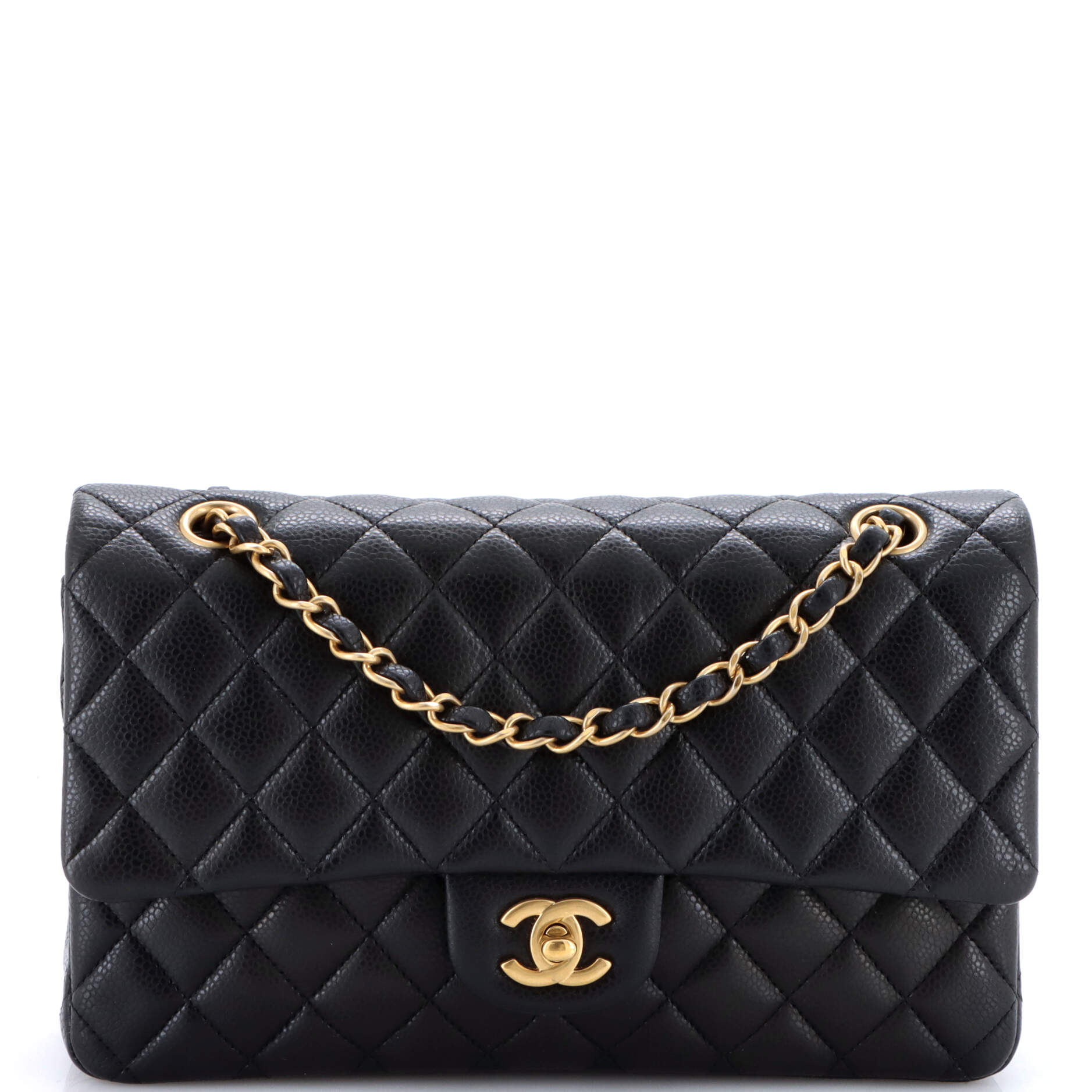 Classic Double Flap Bag Quilted Caviar Medium