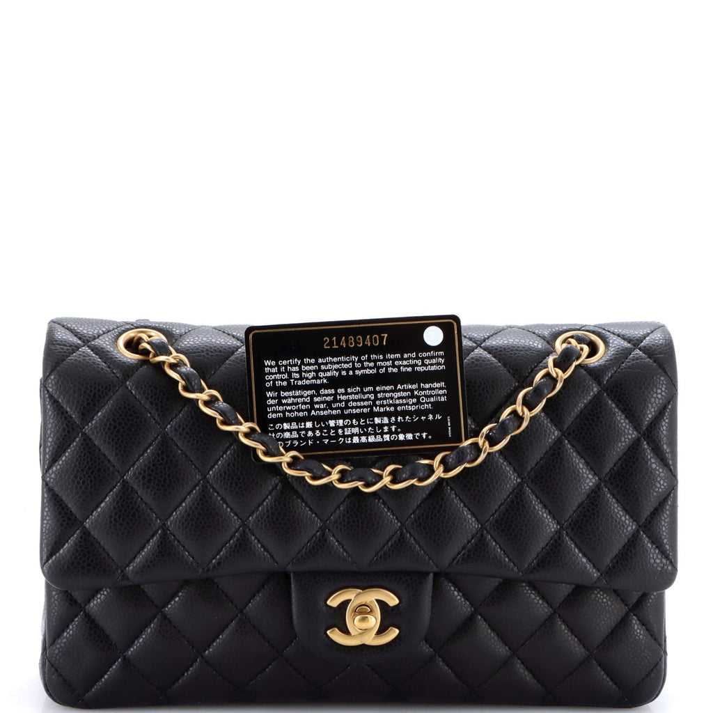 Classic Double Flap Bag Quilted Caviar Medium