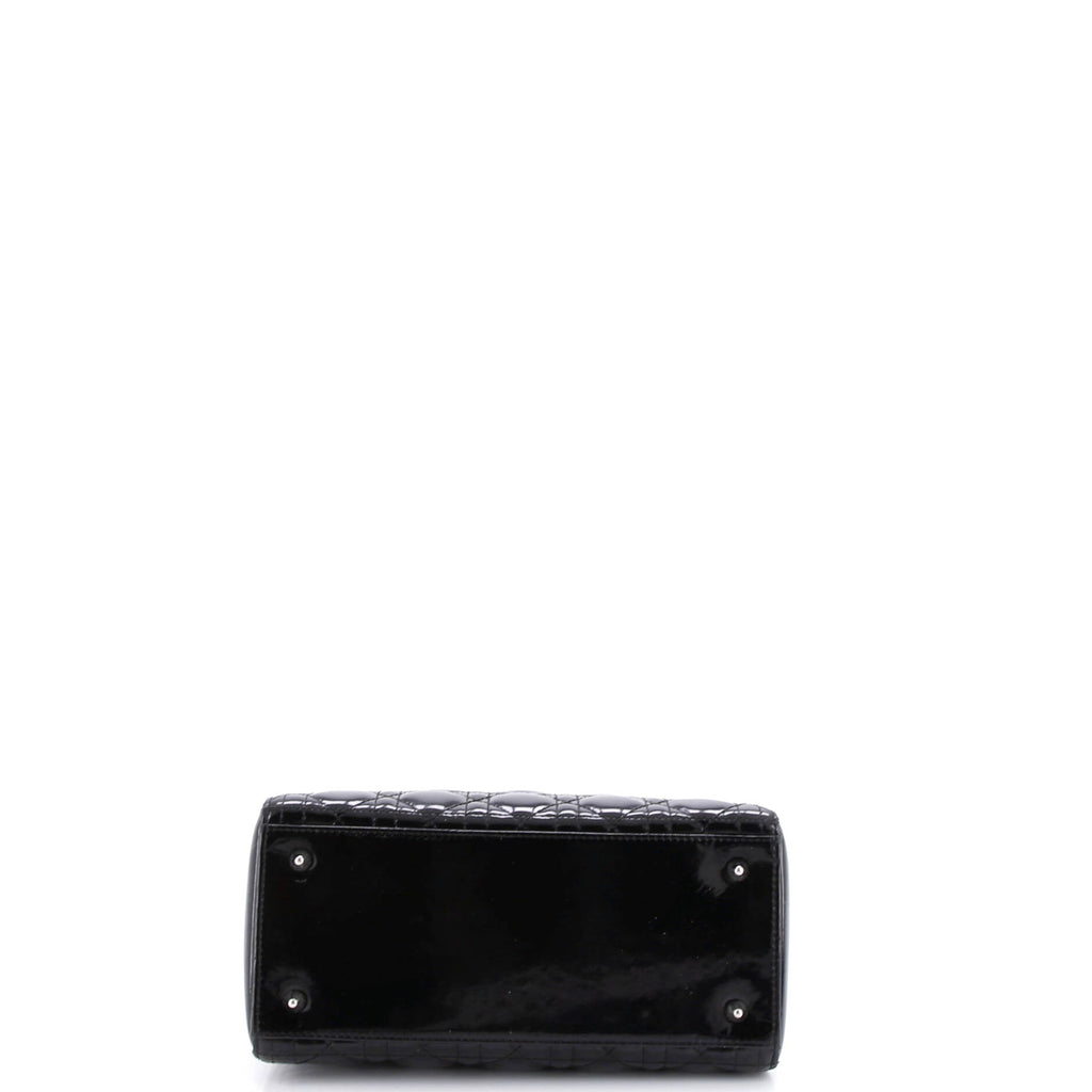 Lady Dior Bag Cannage Quilt Patent Medium