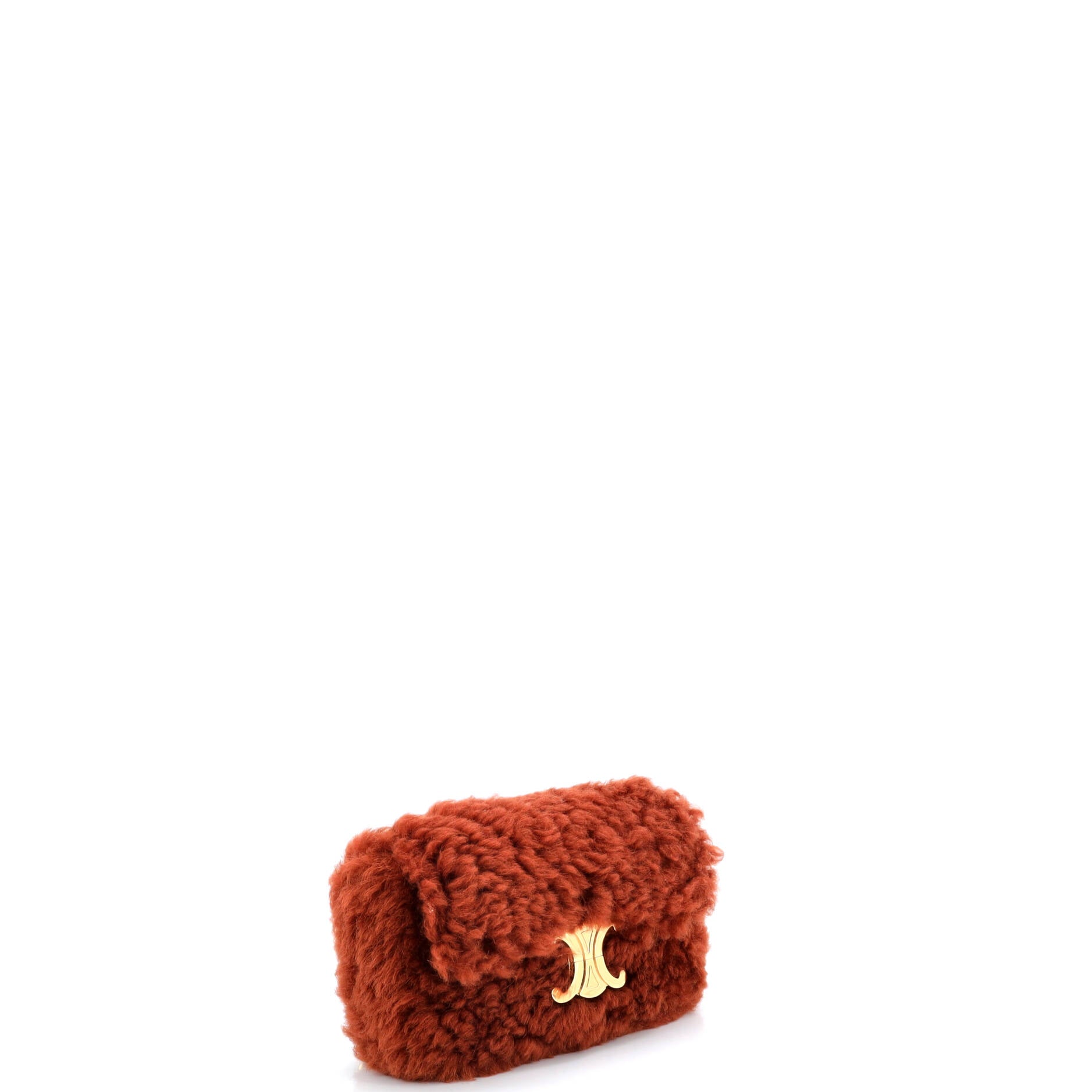 Triomphe Chain Shoulder Bag Shearling Small