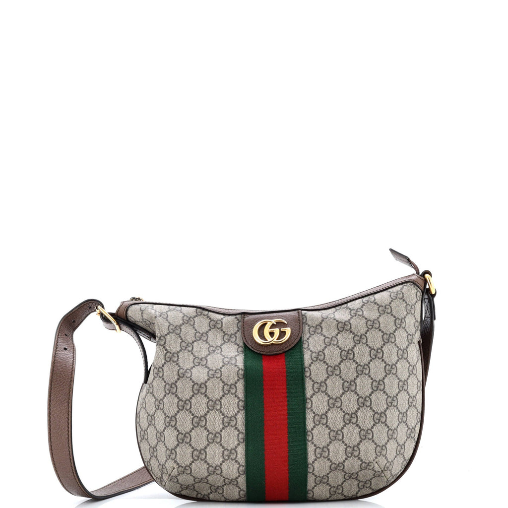 Ophidia Half Moon Hobo GG Coated Canvas Small