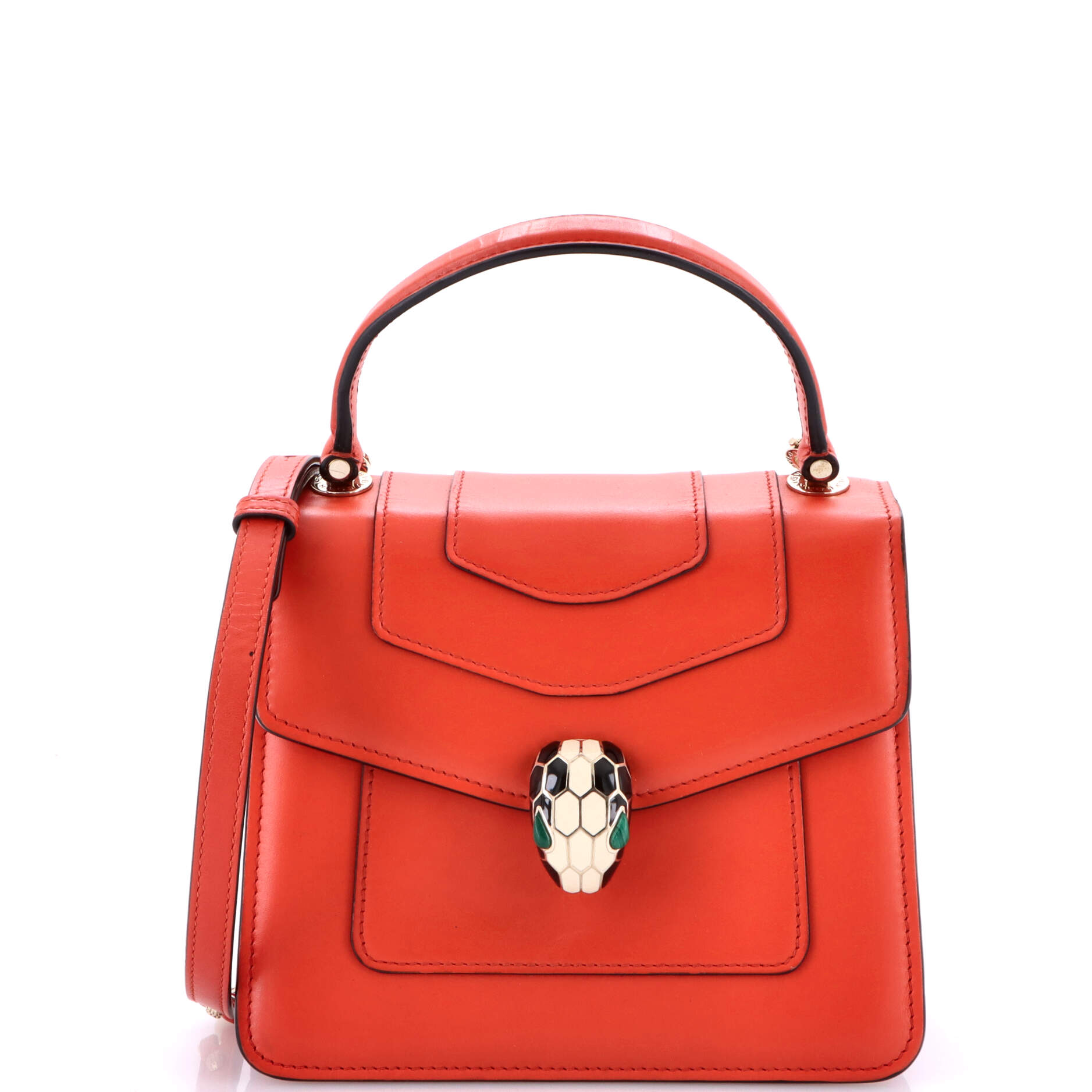 Serpenti Forever Top Handle Bag Leather Small