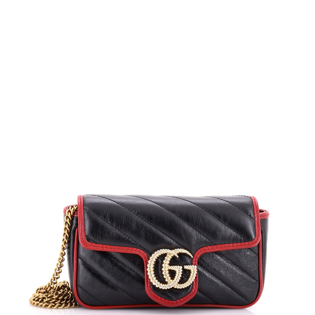 GG Marmont Flap Bag Diagonal Quilted Leather Super Mini