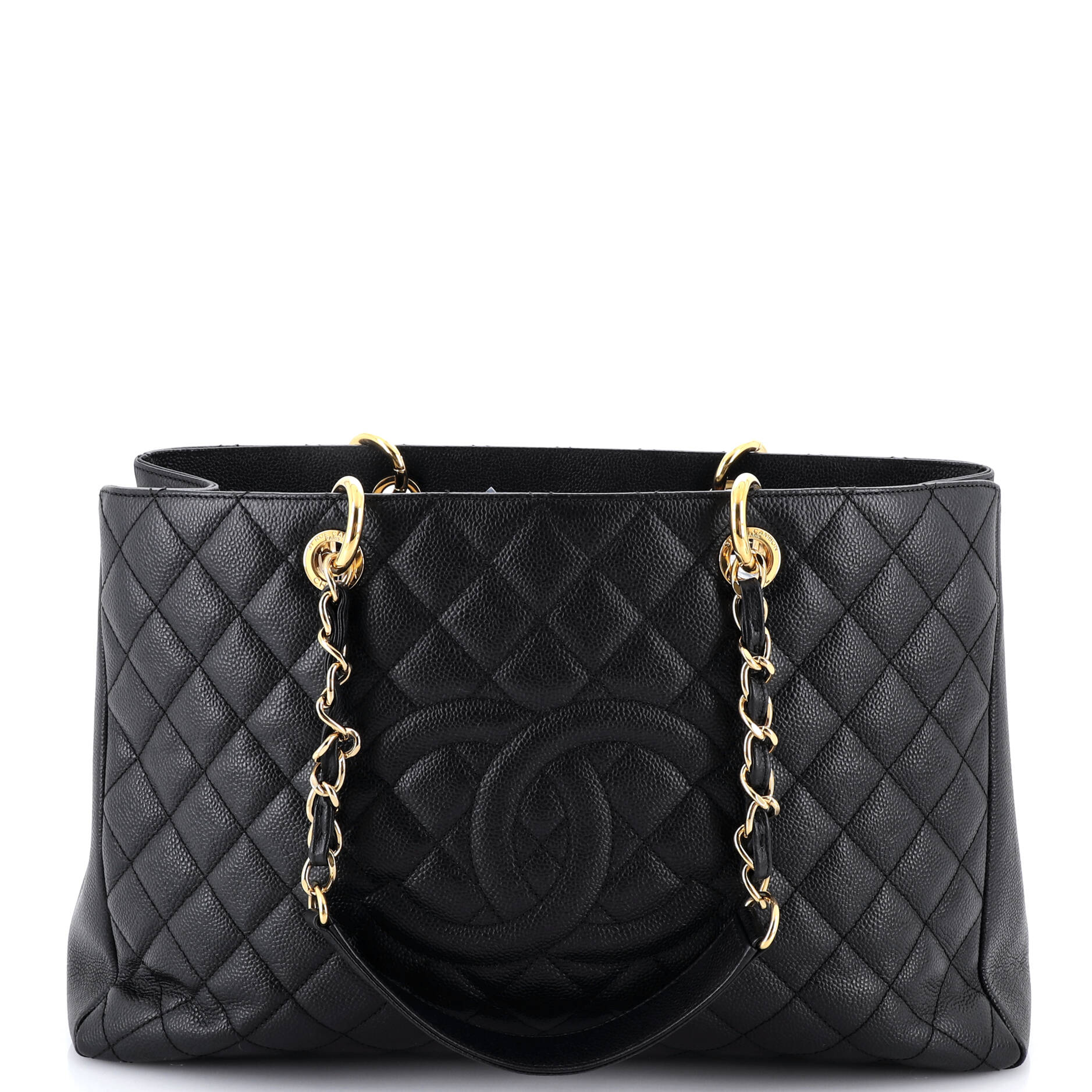 Grand Shopping Tote Quilted Caviar XL