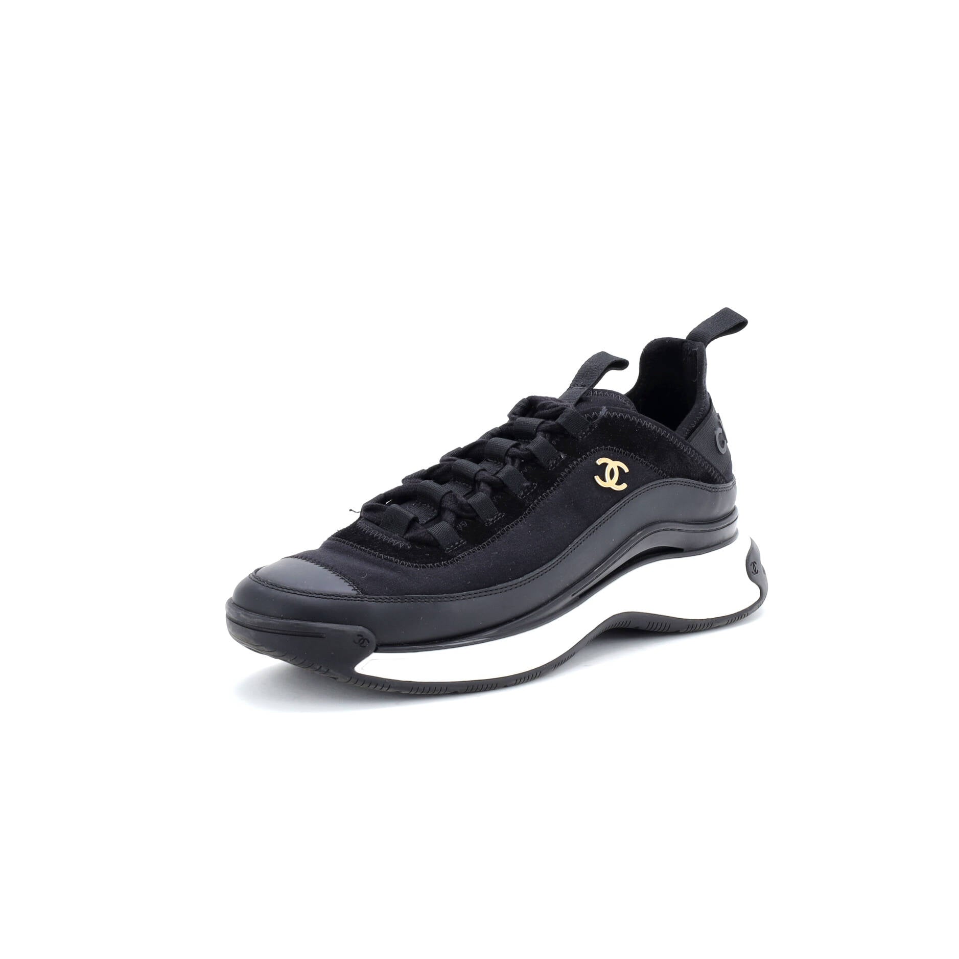 Women's CC Cap Toe Logo Sneakers Suede and Mixed Fibers
