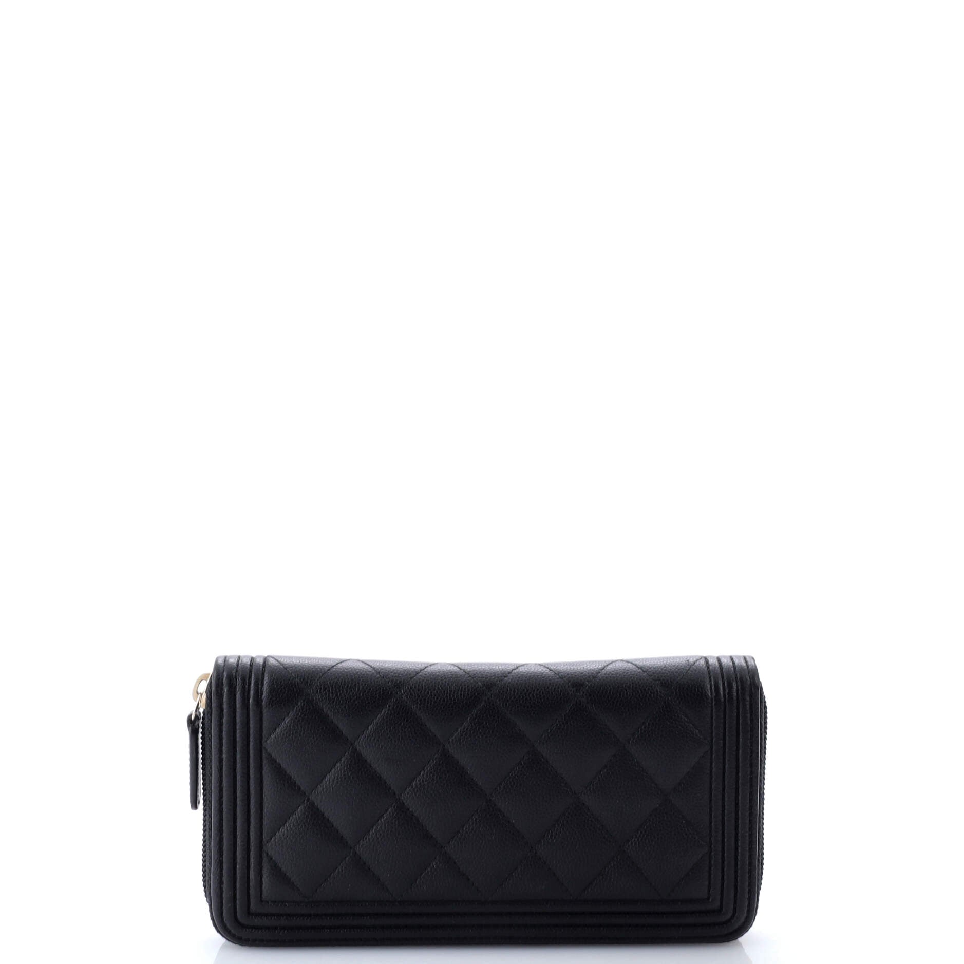 Boy Zip Around Wallet Quilted Caviar Long