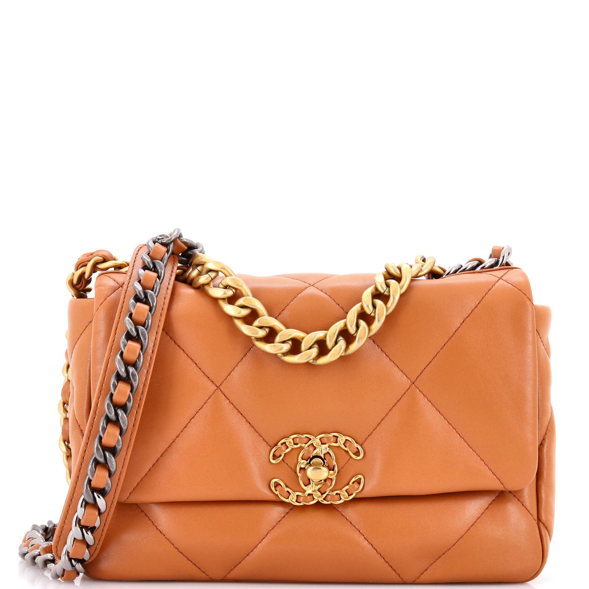 19 Flap Bag Quilted Leather Medium
