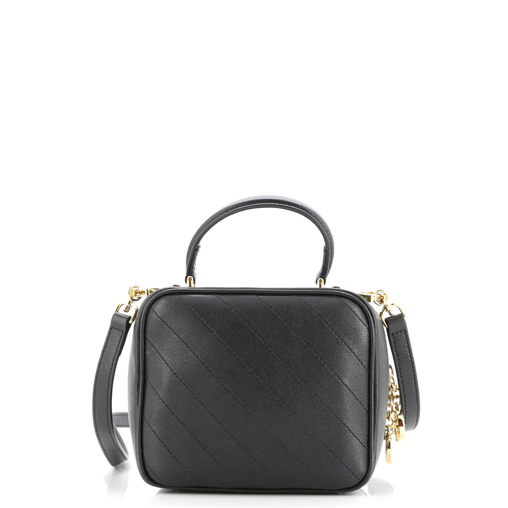 Blondie NM Top Handle Shoulder Bag Diagonal Quilted Leather
