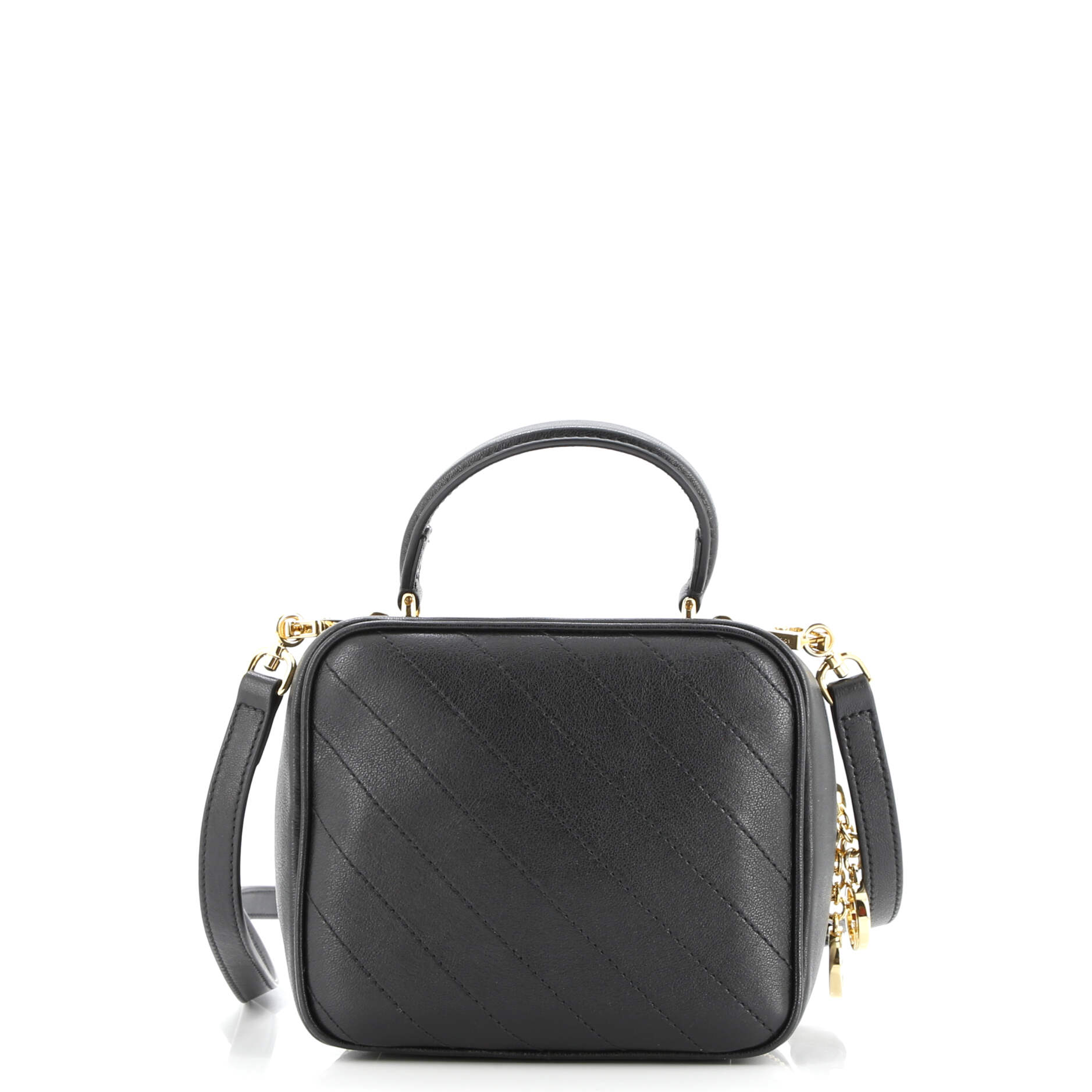 Blondie NM Top Handle Shoulder Bag Diagonal Quilted Leather