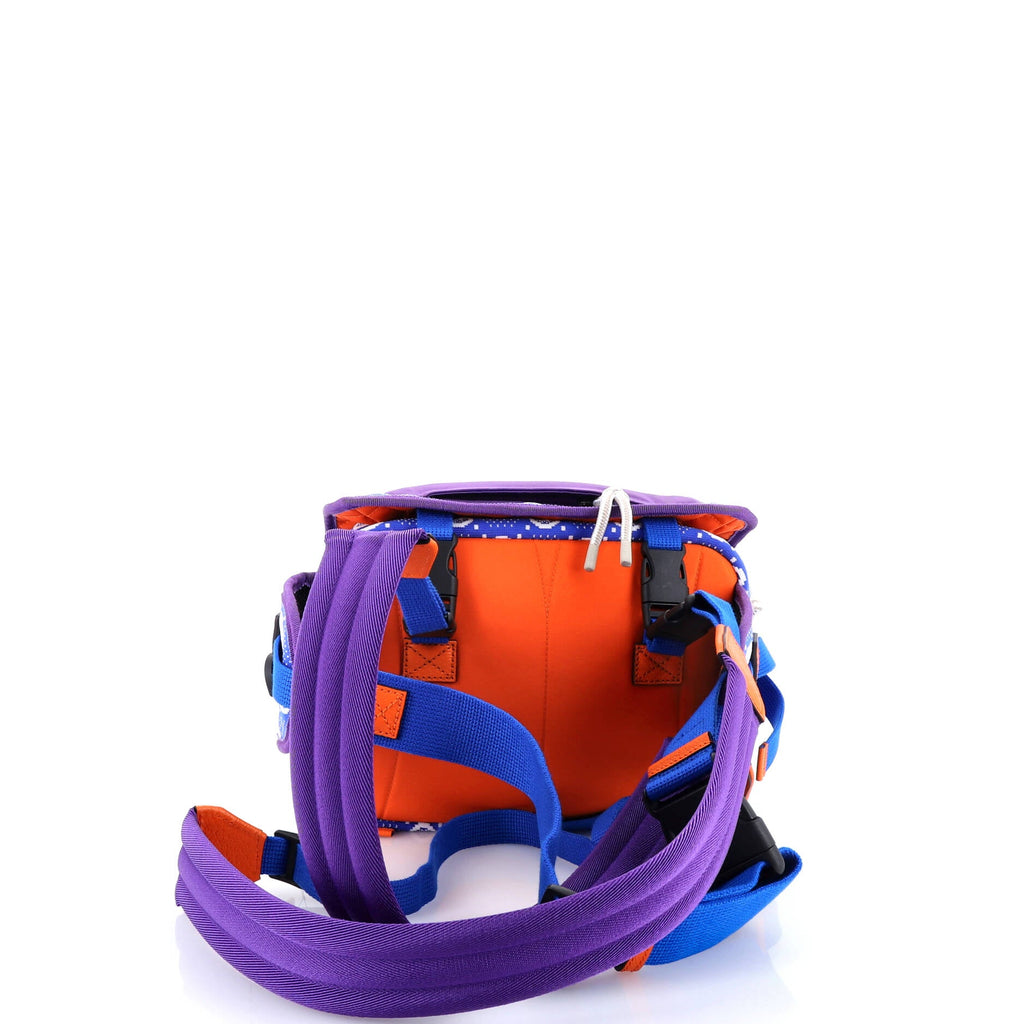 Buckle Flap Chest Strap Backpack GG Fabric with Rubber