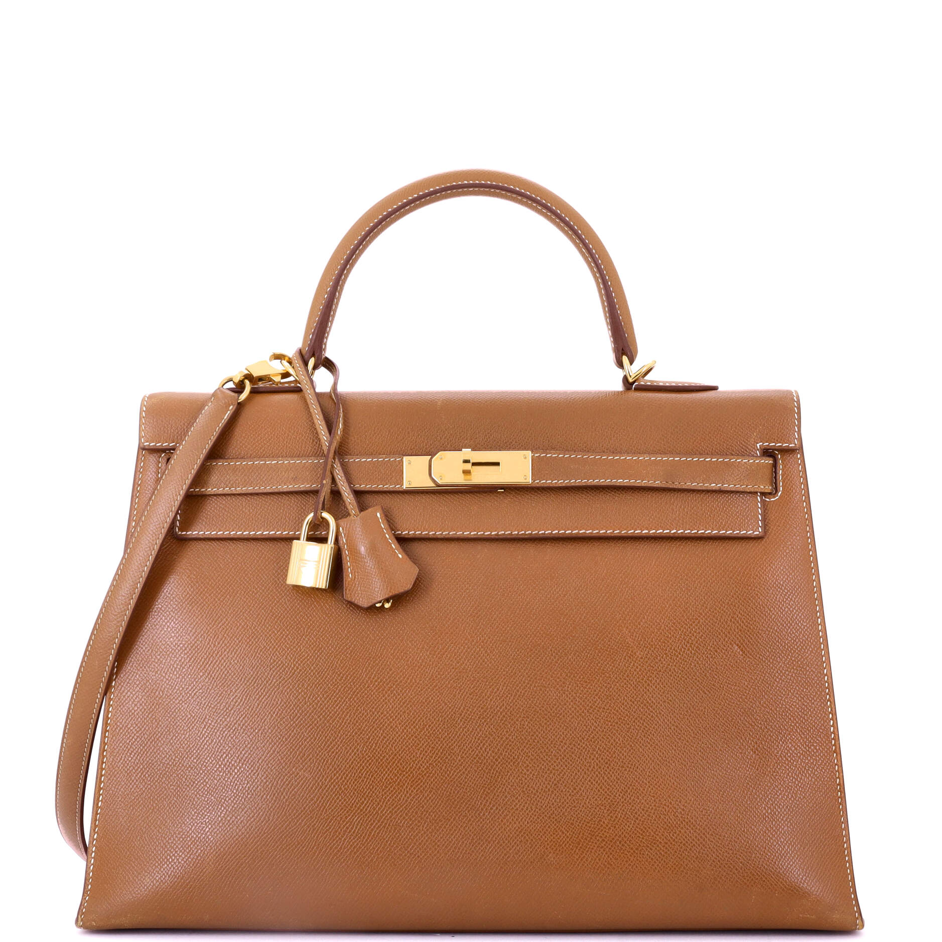 Kelly Handbag Gold Courchevel with Gold Hardware 35