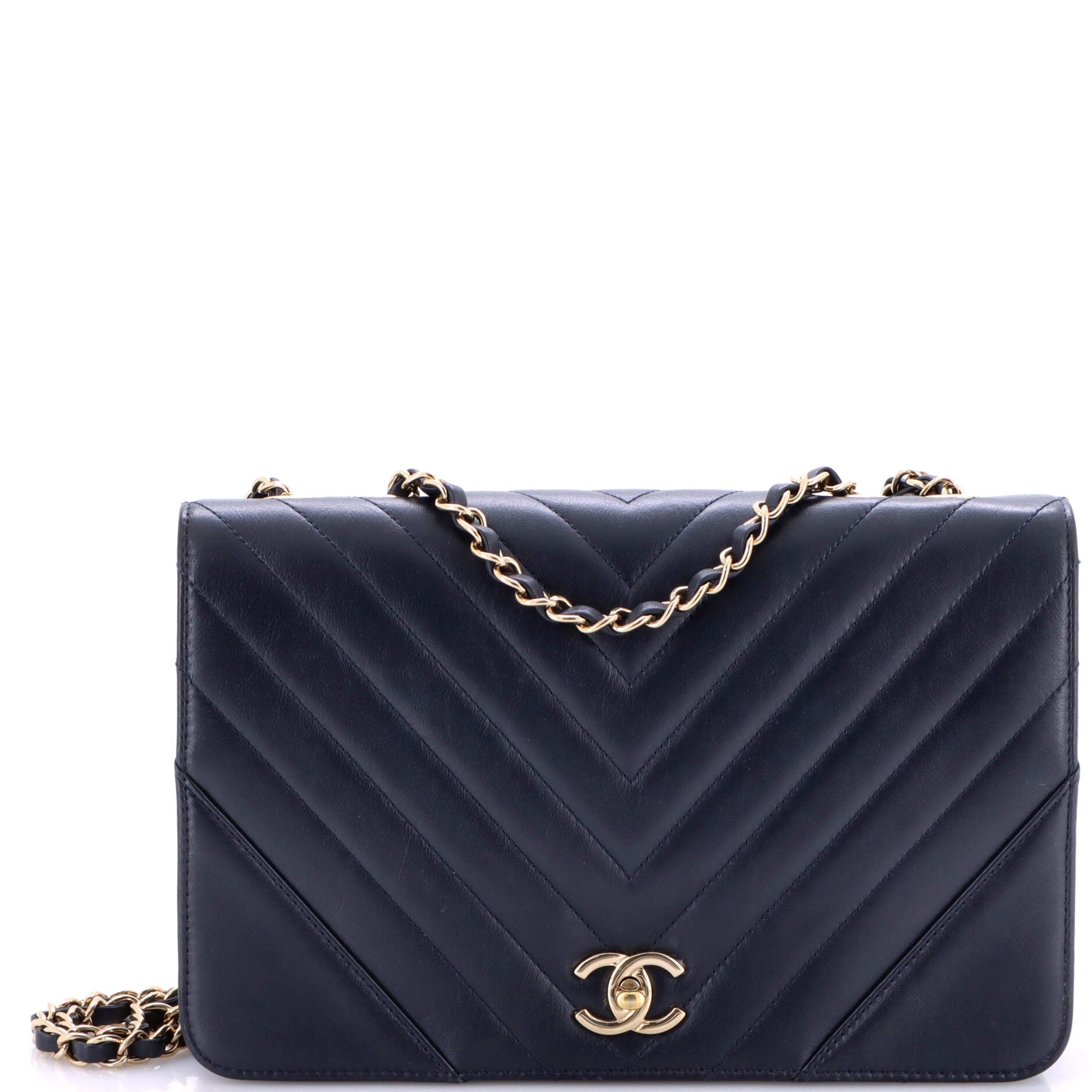 Statement Flap Bag Chevron Calfskin Medium