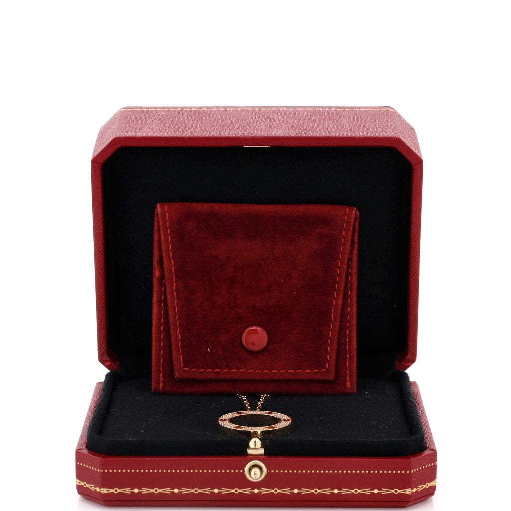 Pave Love Pendant Necklace 18K Yellow Gold and Diamonds