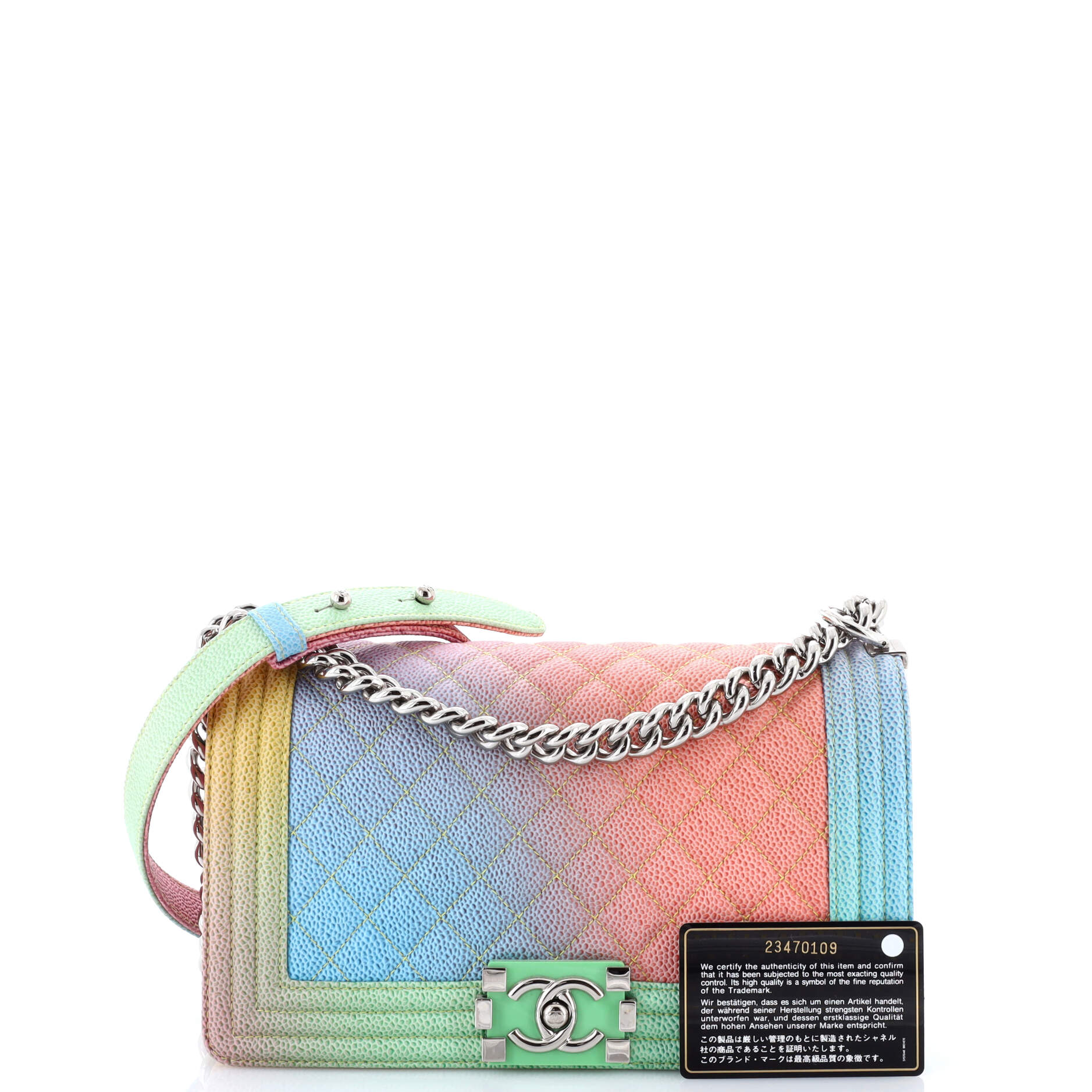 Rainbow Boy Flap Bag Quilted Painted Caviar Old Medium