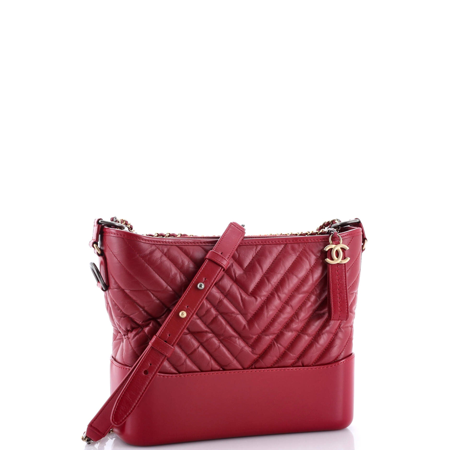 Gabrielle Hobo Chevron Aged Calfskin Medium
