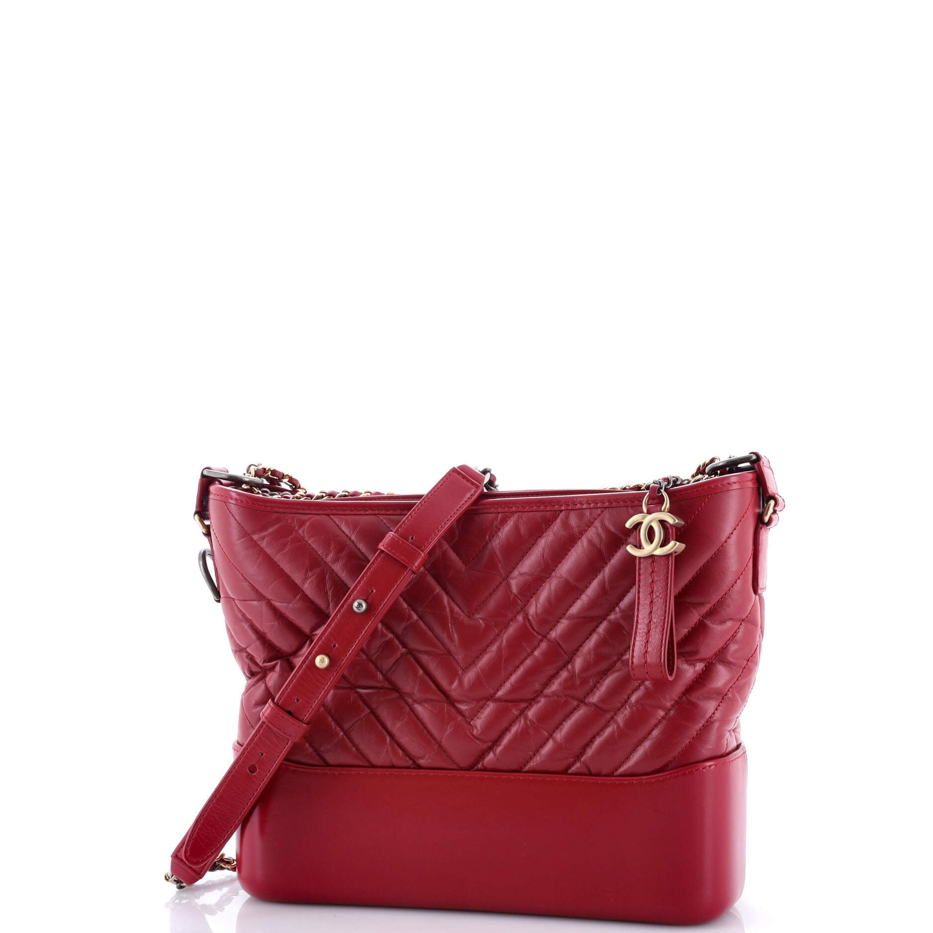 Gabrielle Hobo Chevron Aged Calfskin Medium