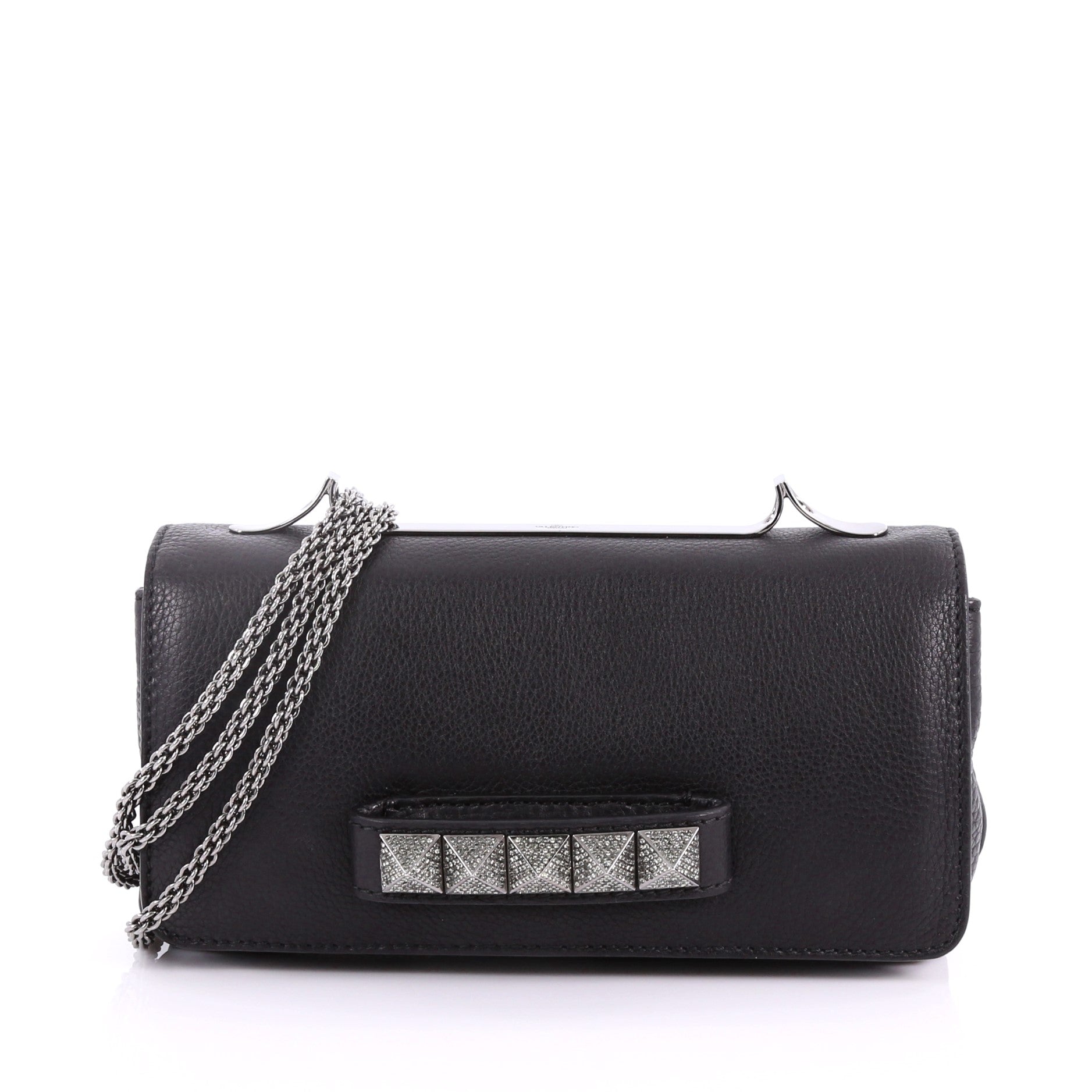 Va Va Voom Clutch Crystal Studs Leather Medium