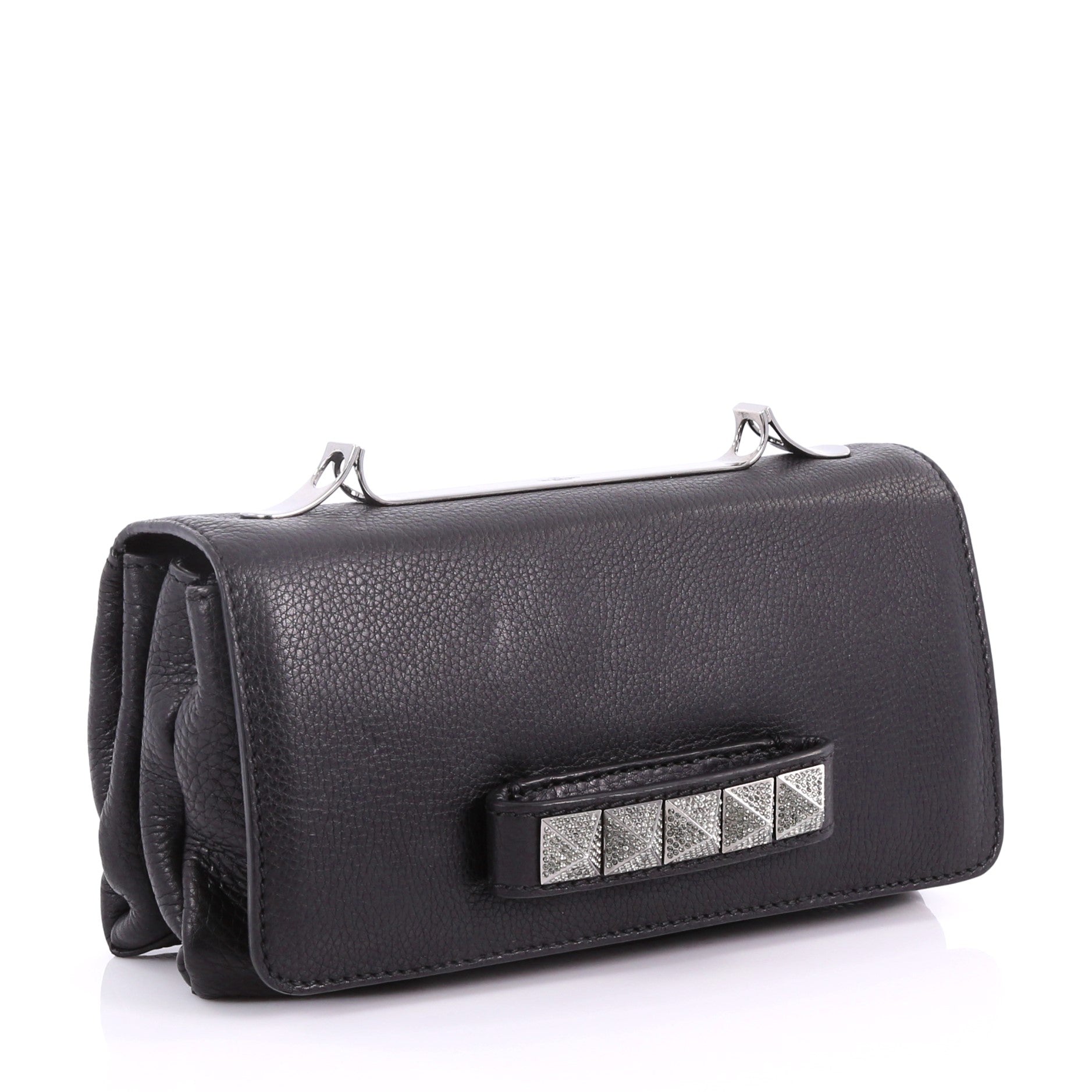 Va Va Voom Clutch Crystal Studs Leather Medium