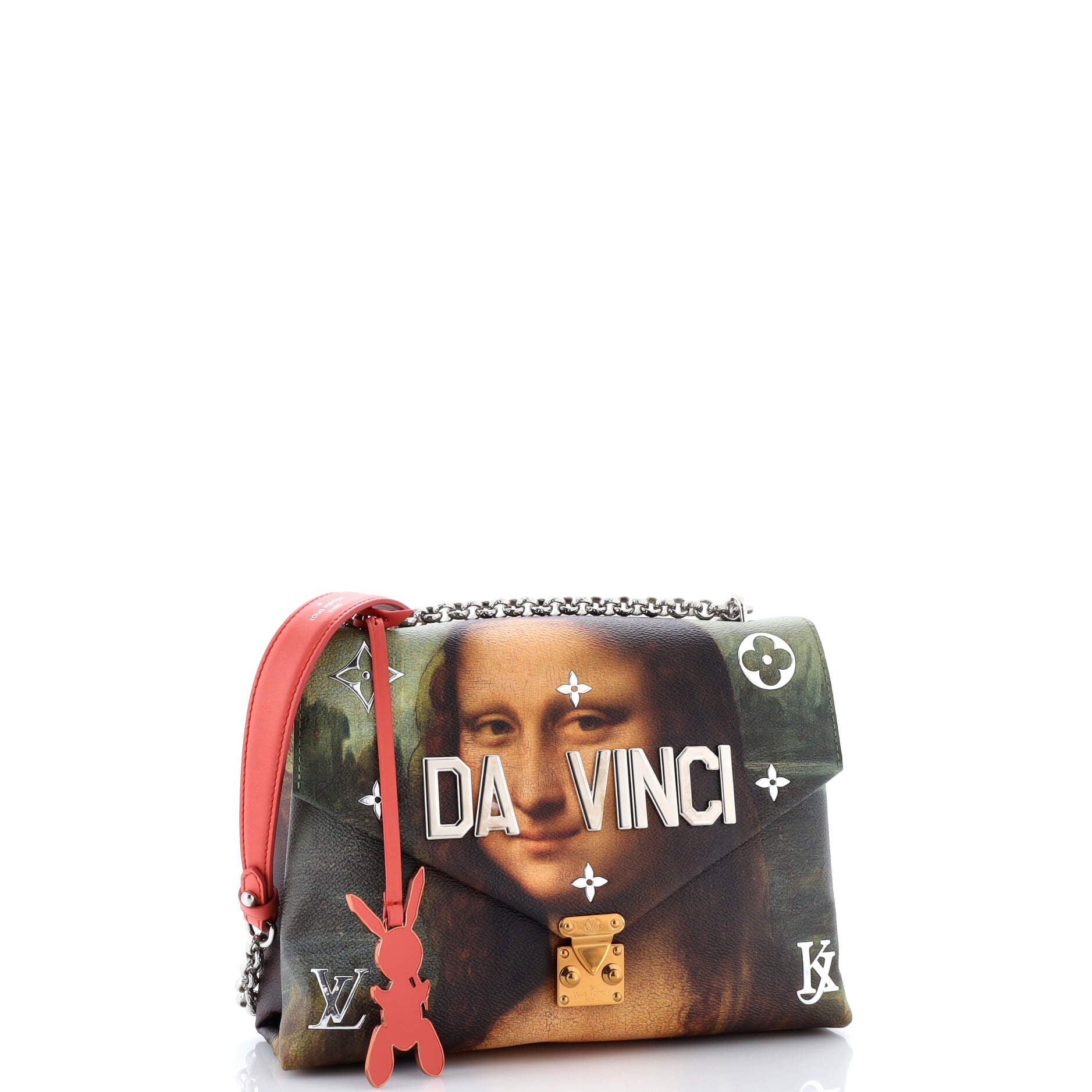 Chain Shoulder Bag Limited Edition Jeff Koons Da Vinci Print Canvas