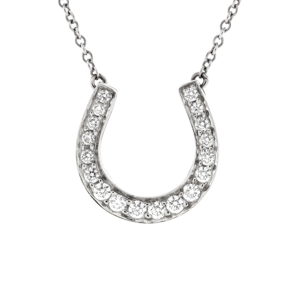 Horseshoe Necklace Platinum with Diamonds