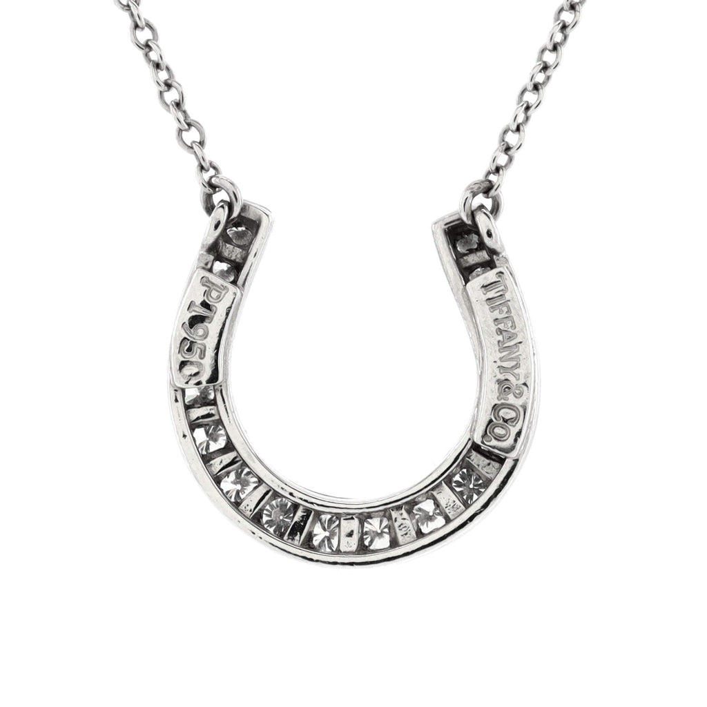 Horseshoe Necklace Platinum with Diamonds