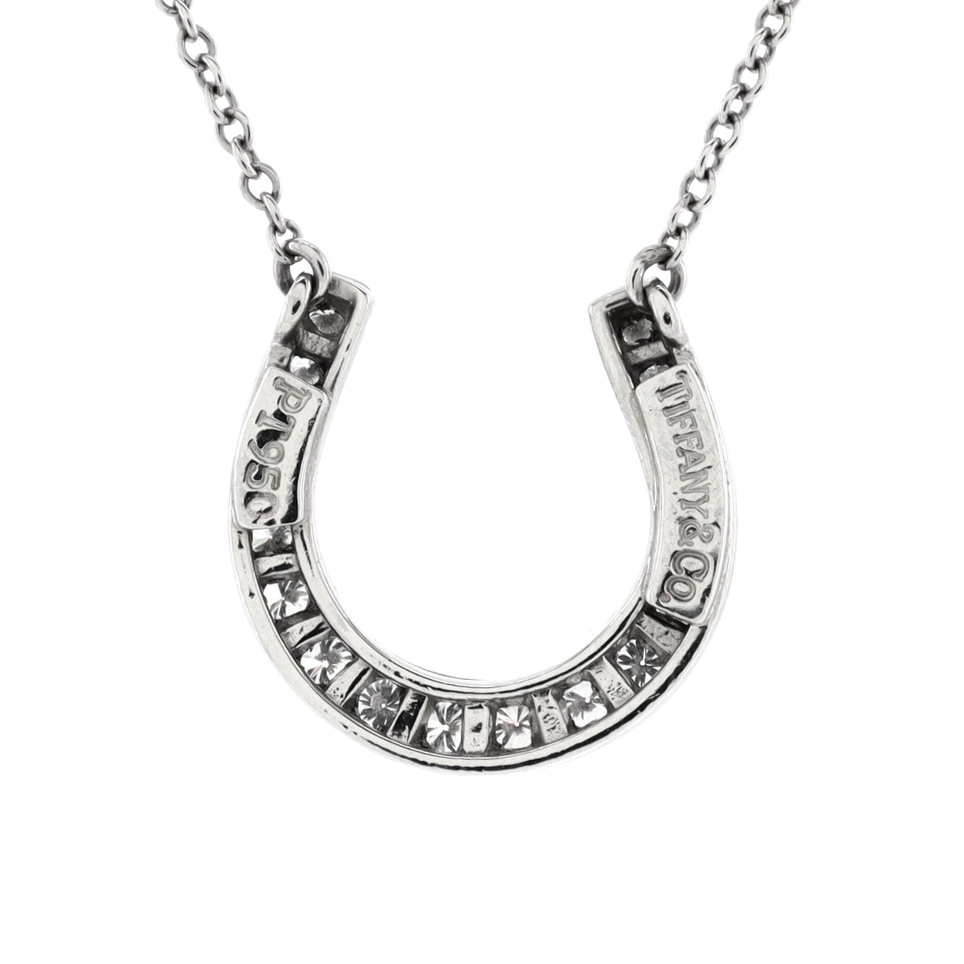 Horseshoe Necklace Platinum with Diamonds