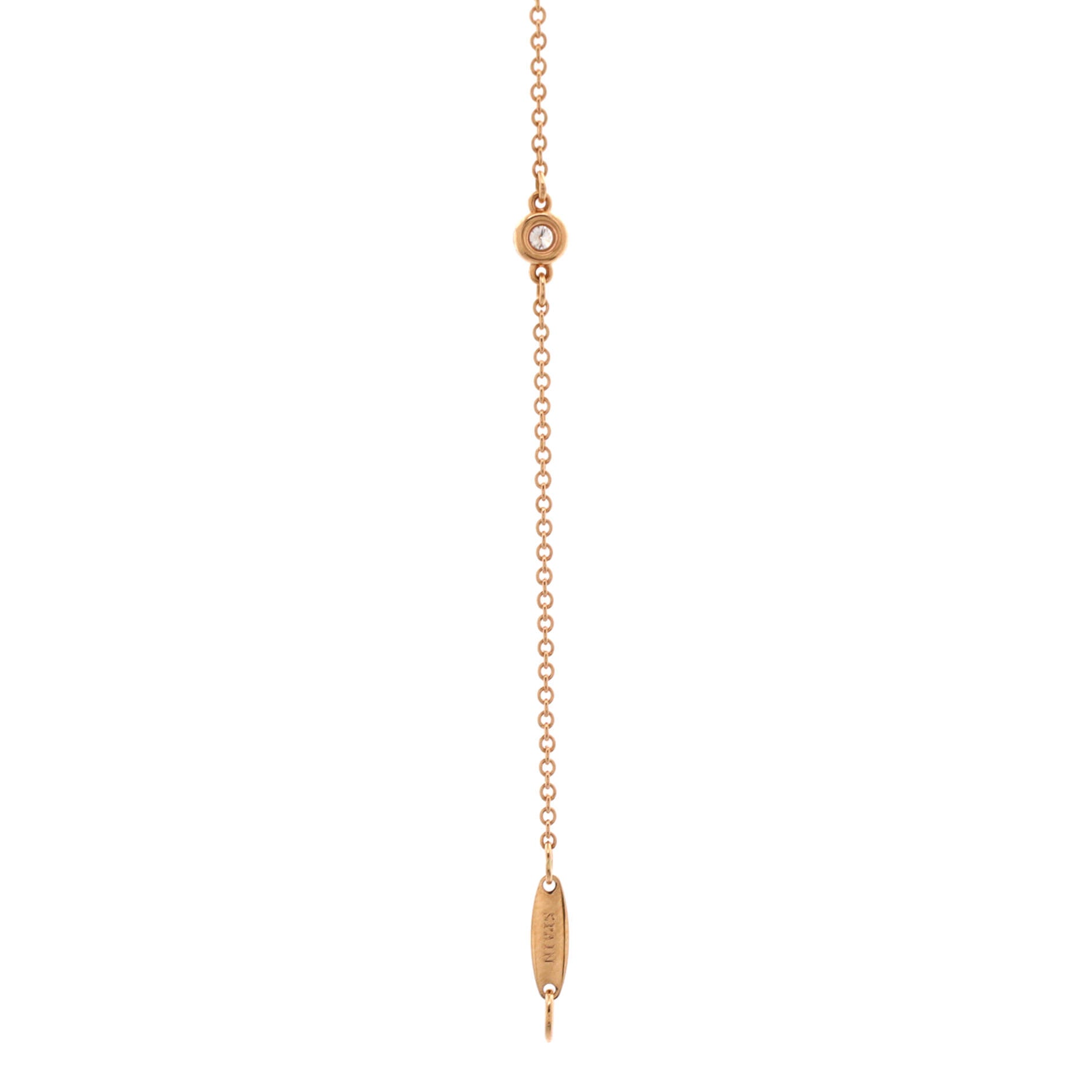 Elsa Peretti Diamonds by the Yard Open Heart Bracelet 18K Rose Gold with Diamonds