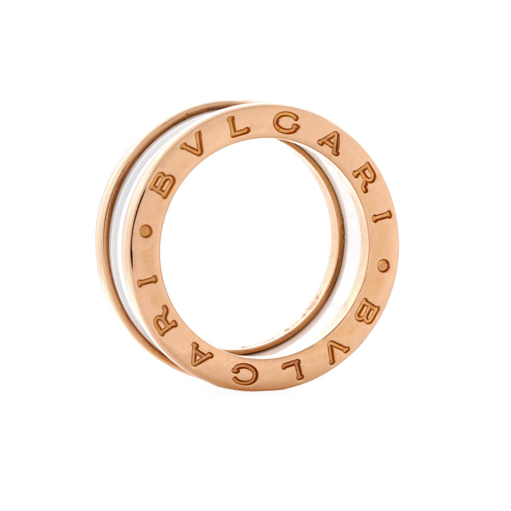 B.Zero1 Two Band Ring 18K Rose Gold and Ceramic