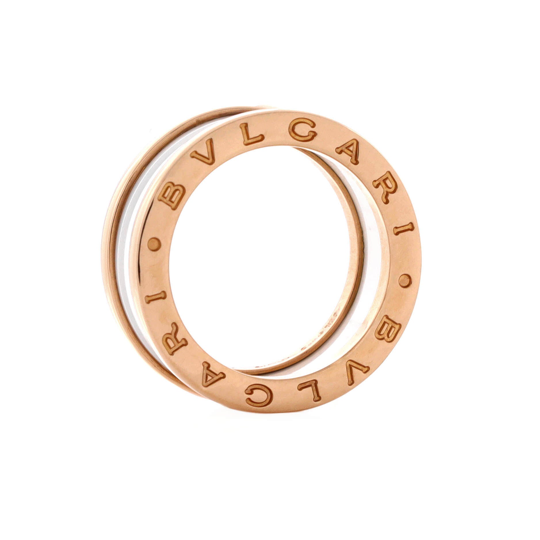 B.Zero1 Two Band Ring 18K Rose Gold and Ceramic