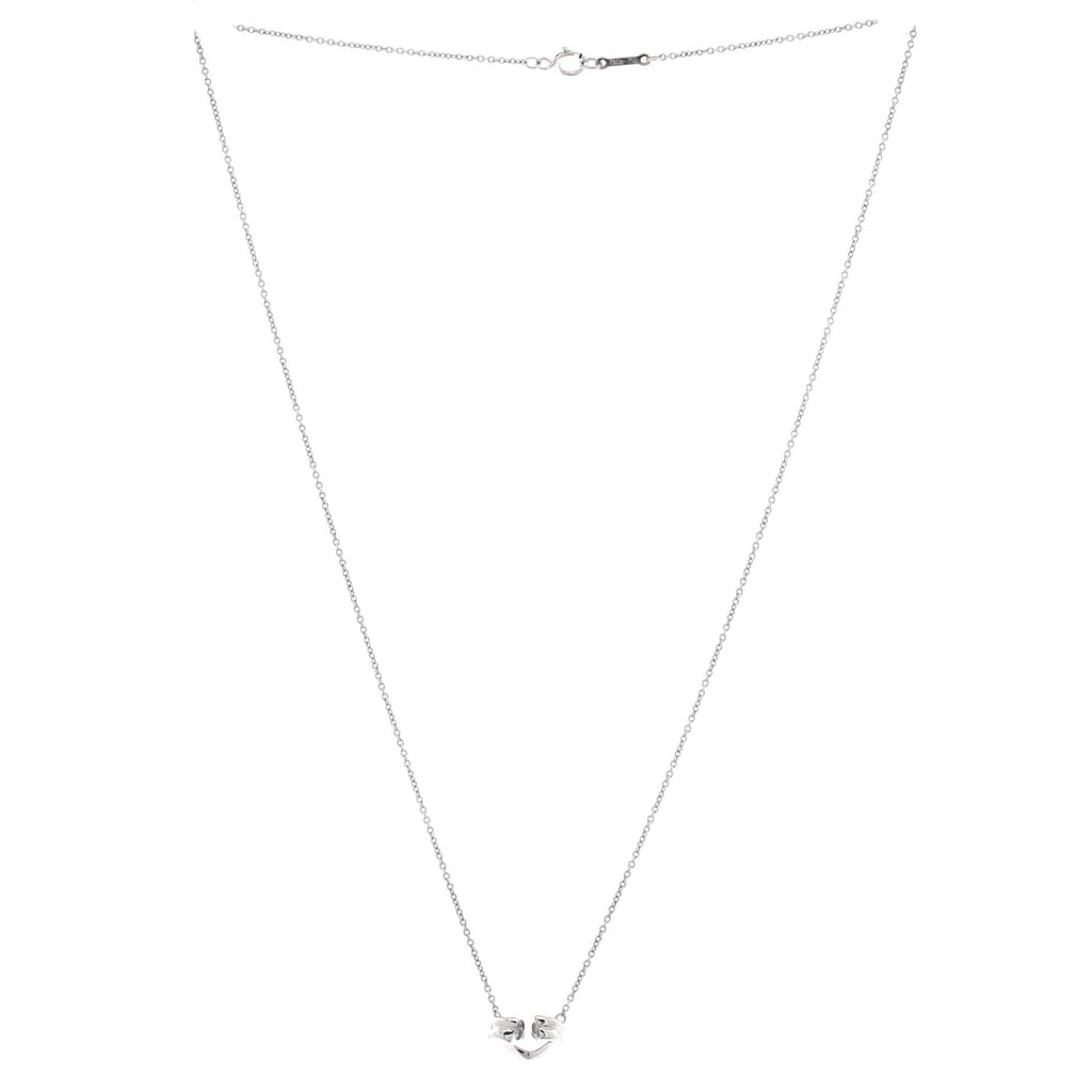 Paloma Picasso Tenderness Heart Pendant Necklace 18K White Gold with Diamonds Small