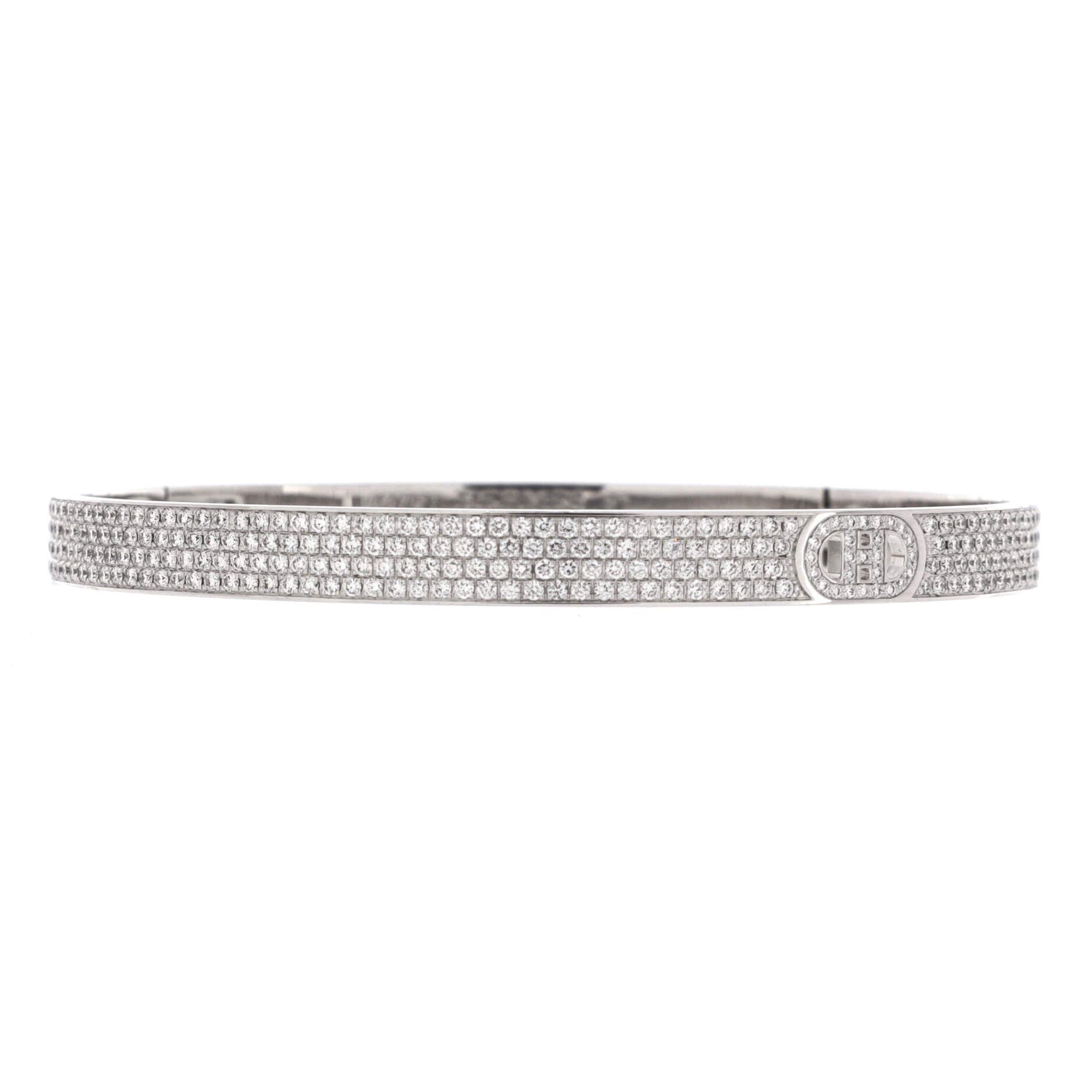 H d'Ancre Bracelet 18K White Gold with Full Pave Diamonds