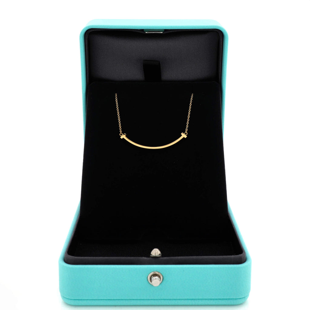 T Smile Pendant Necklace 18K Yellow Gold Small