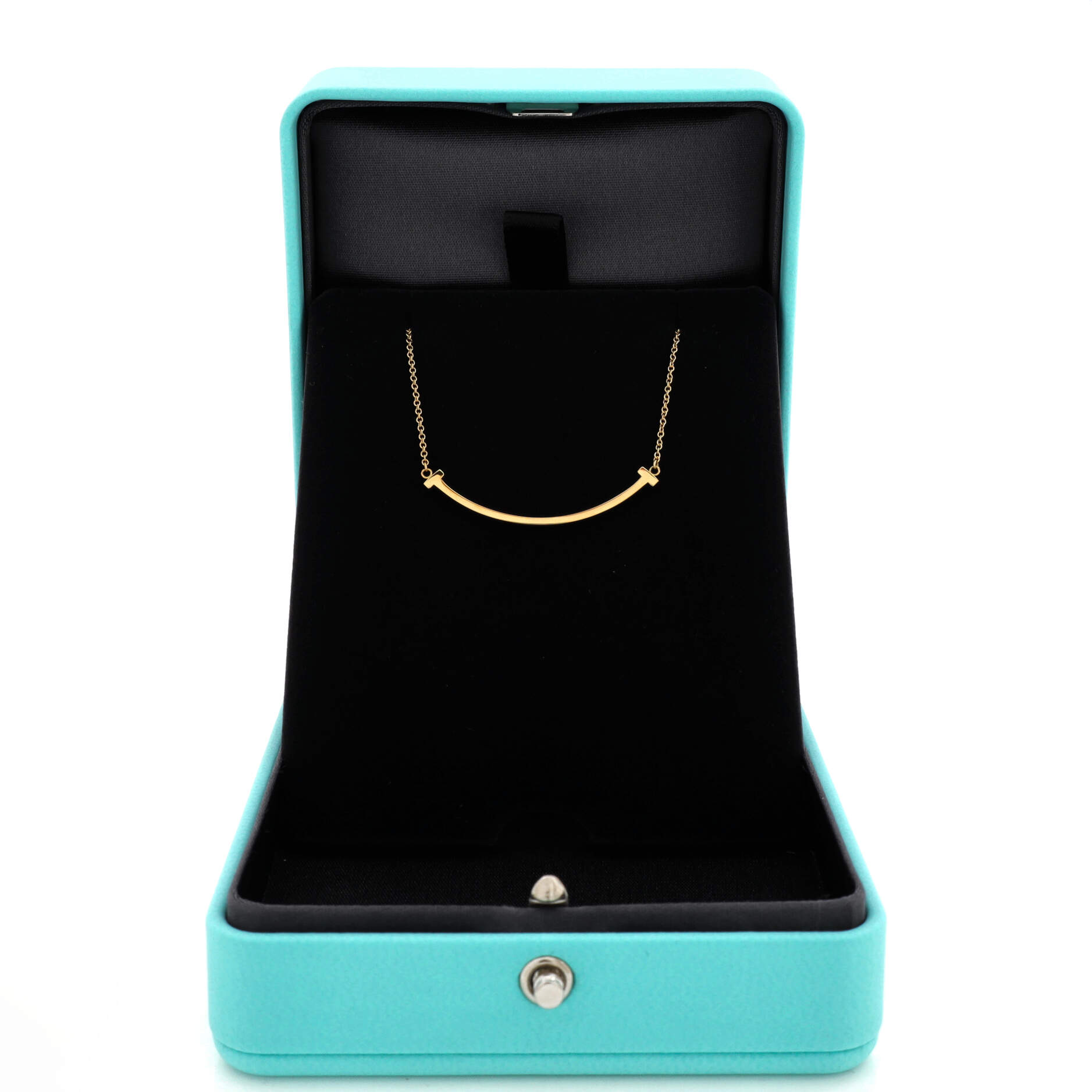 T Smile Pendant Necklace 18K Yellow Gold Small